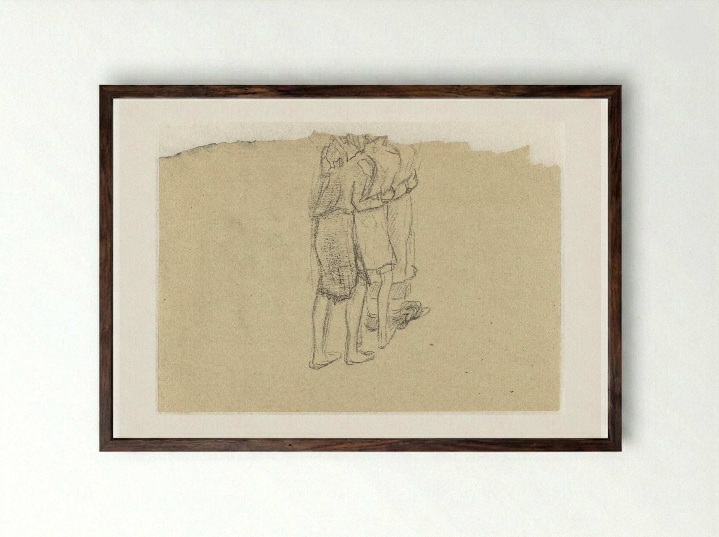 Vrouwen in Ravensbrück - Aat Breur-Hibma - Framed Print Dark Wood