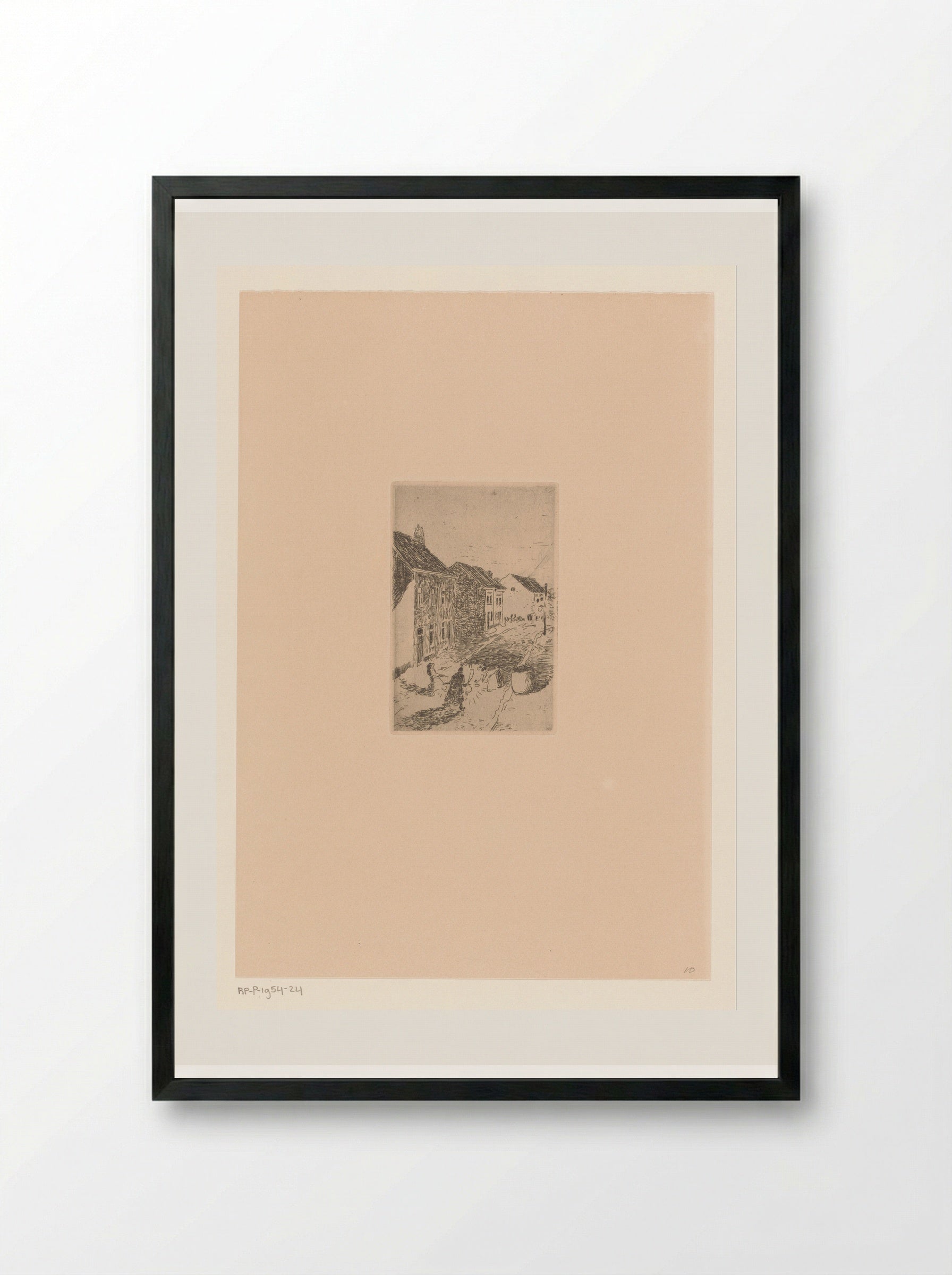 Vrouwen met lantaarns op straat - Rik Wouters - Framed Print Black