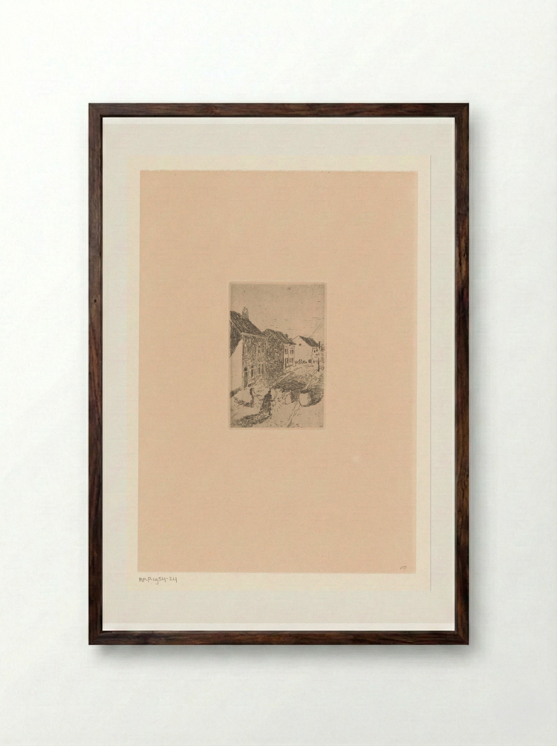 Vrouwen met lantaarns op straat - Rik Wouters - Framed Print Dark Wood
