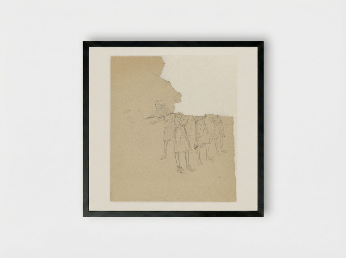 Vrouwen op appèl in Ravensbrück - Aat Breur-Hibma - Framed Print Black