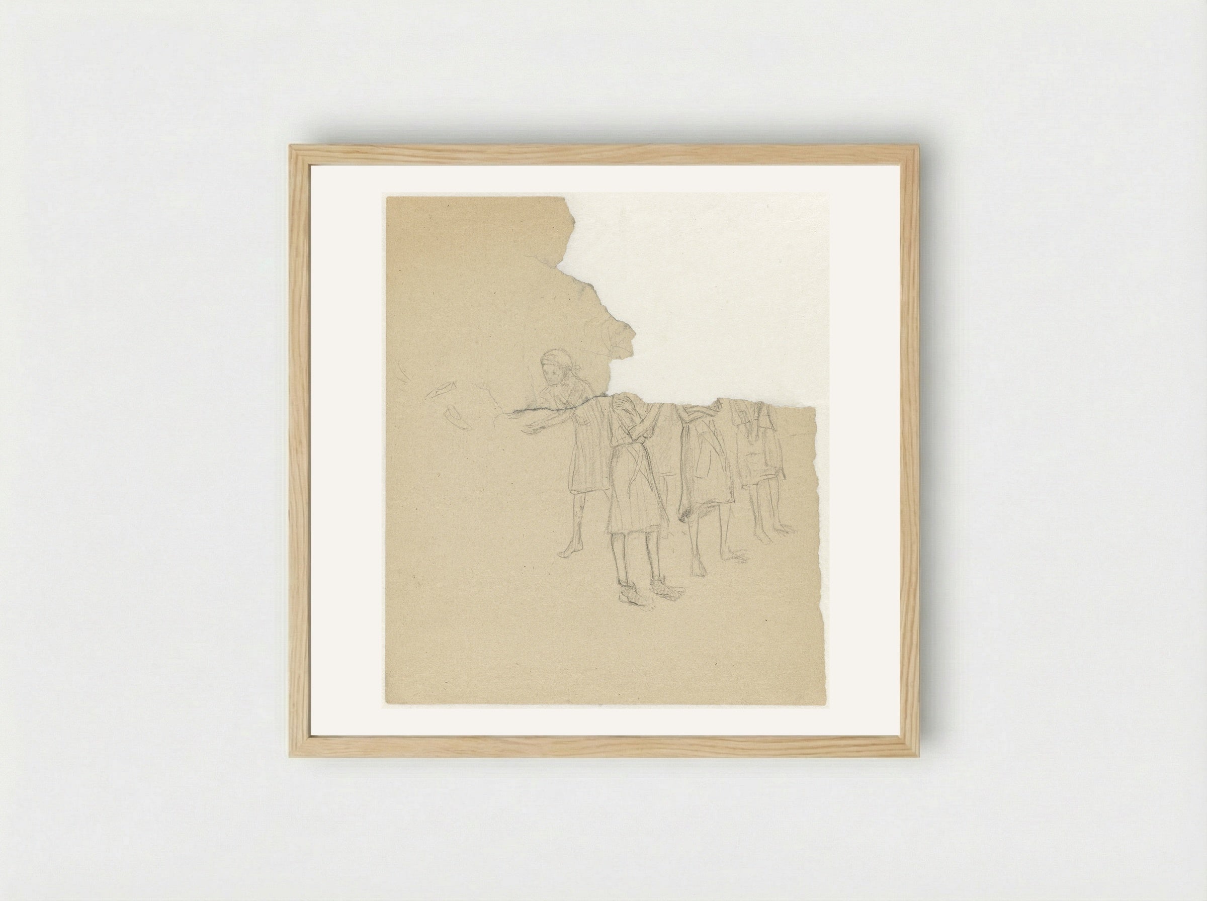 Vrouwen op appèl in Ravensbrück - Aat Breur-Hibma - Framed Print Wood