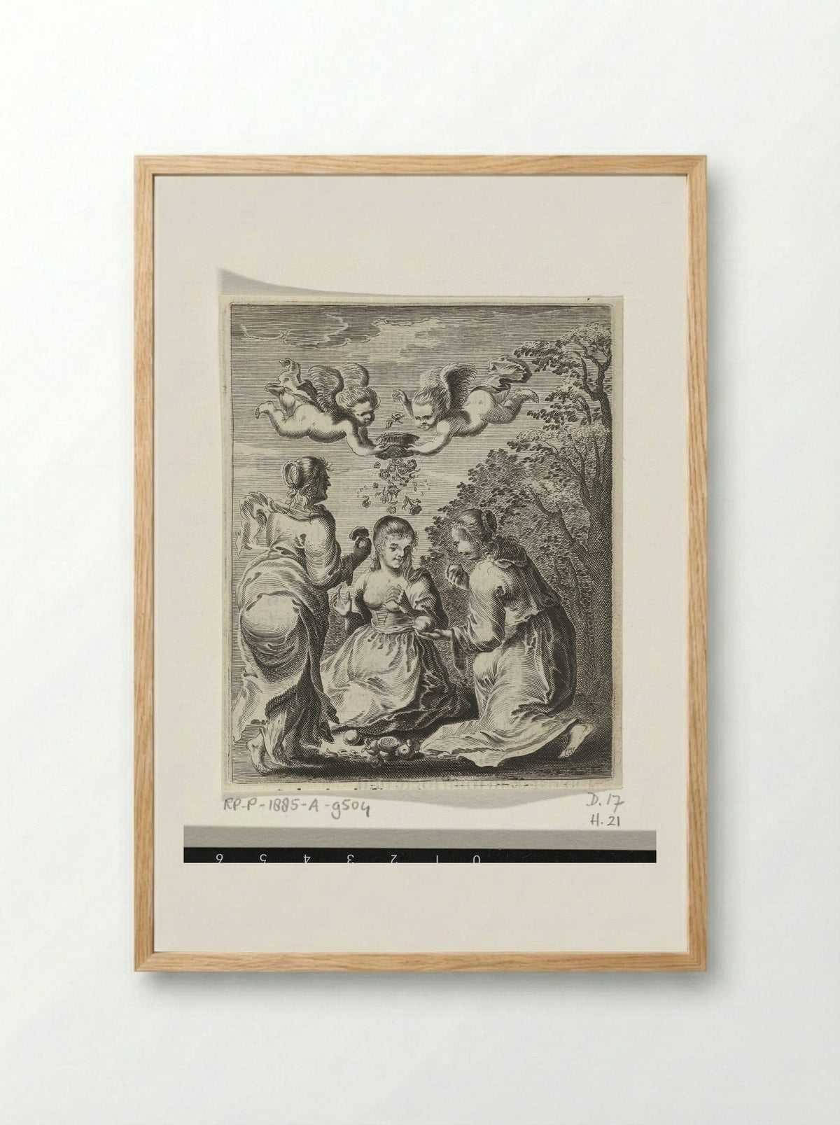 Vrouwen tussen appels en rozen van liefde - Pieter Nolpe - Framed Print Wood