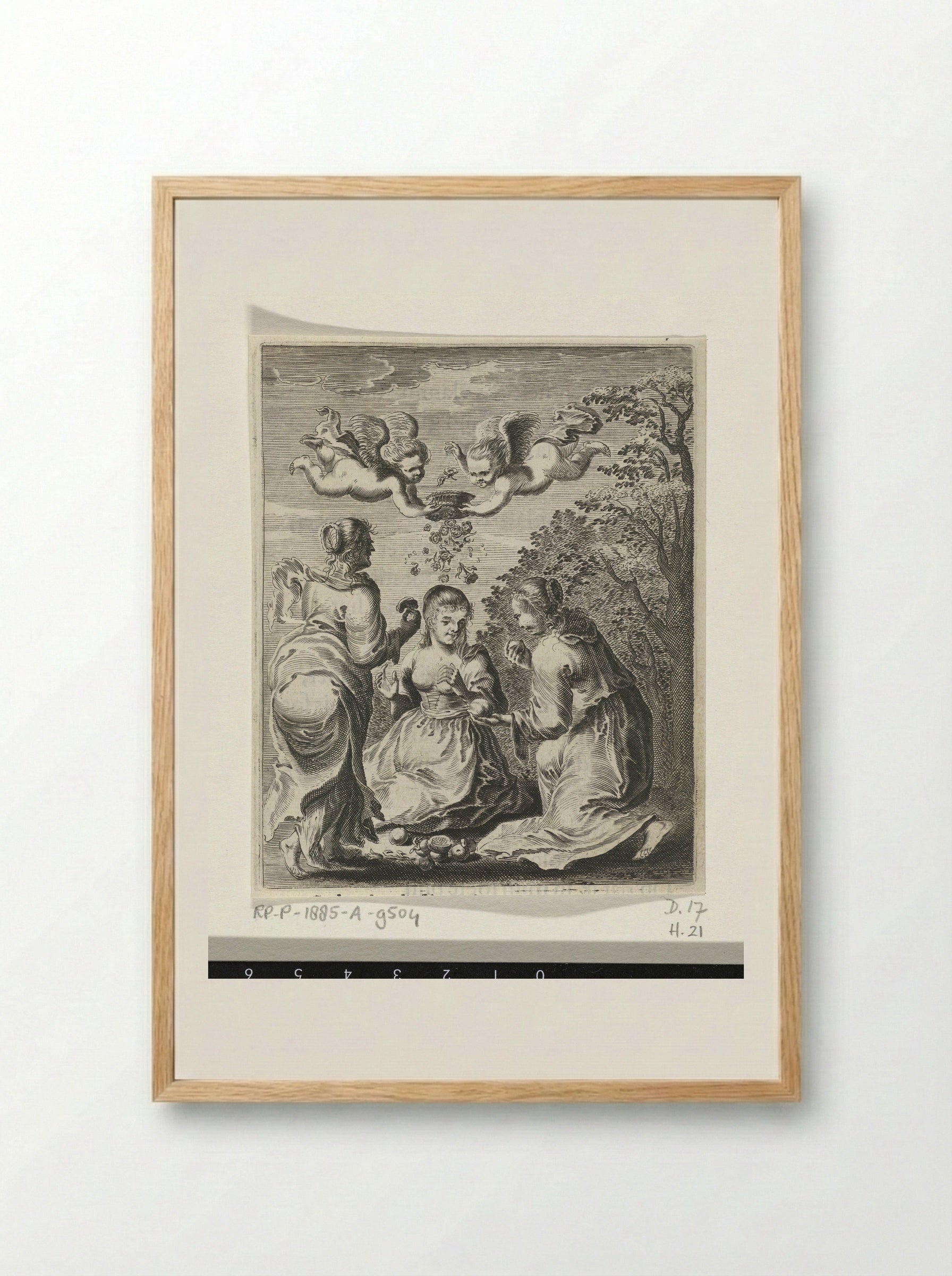 Vrouwen tussen appels en rozen van liefde - Pieter Nolpe - Framed Print Wood