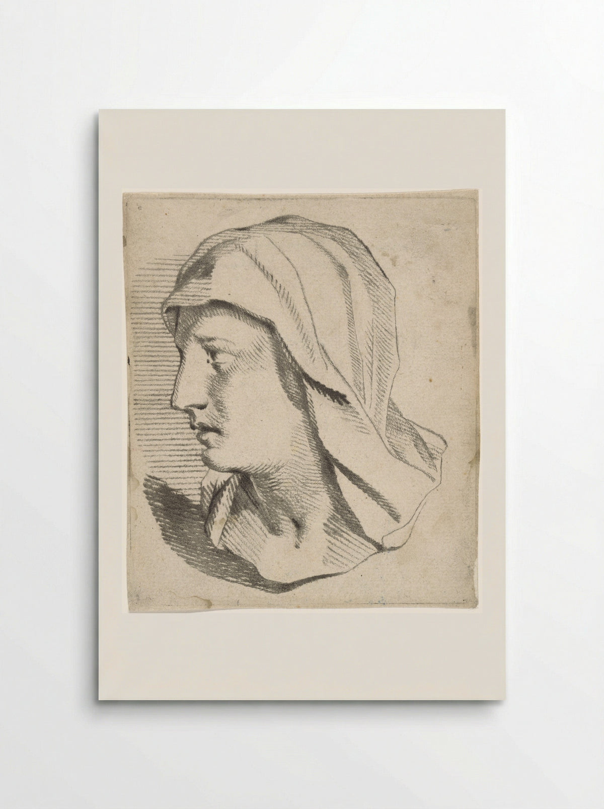 Vrouwenbuste, met op de schouders afhangende sluier - Jan Snellen - Poster