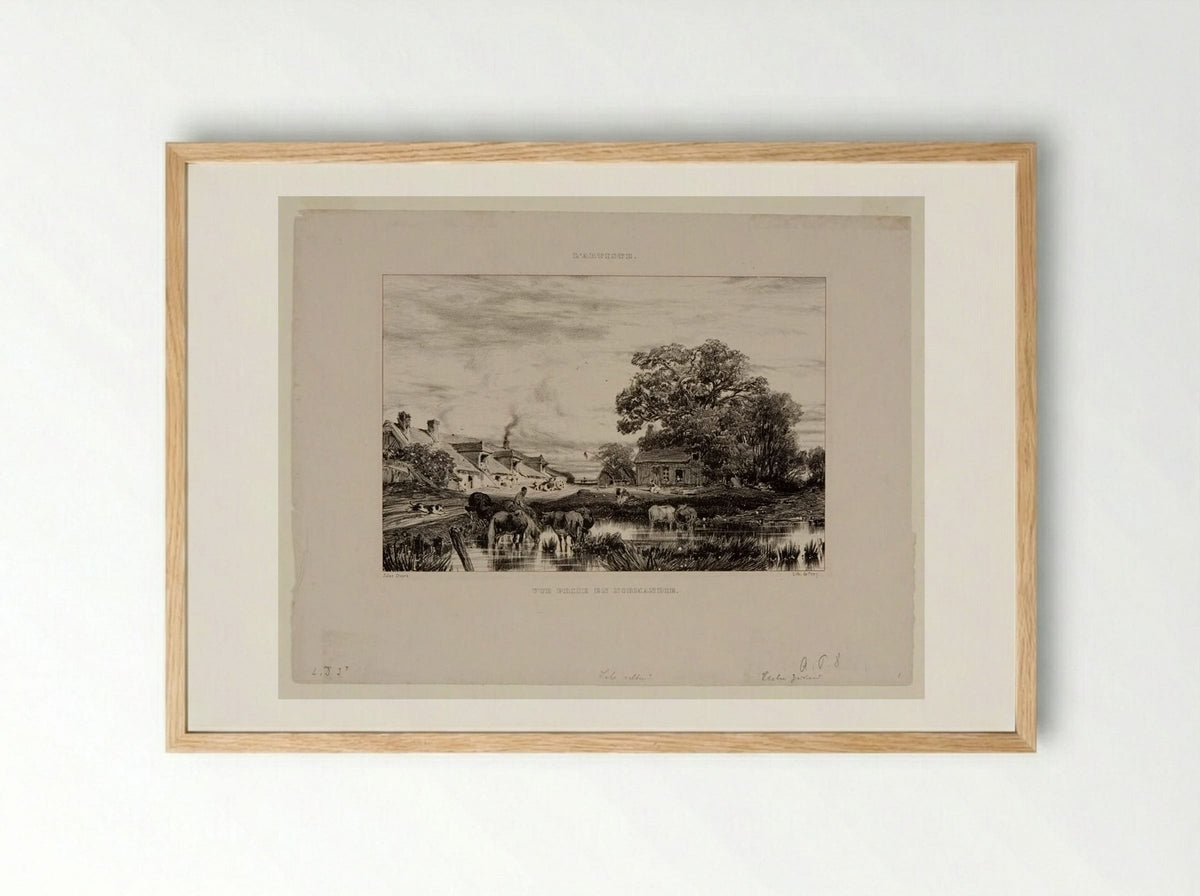 Vue Prise en Normandie - Jules Dupré - Framed Print Wood