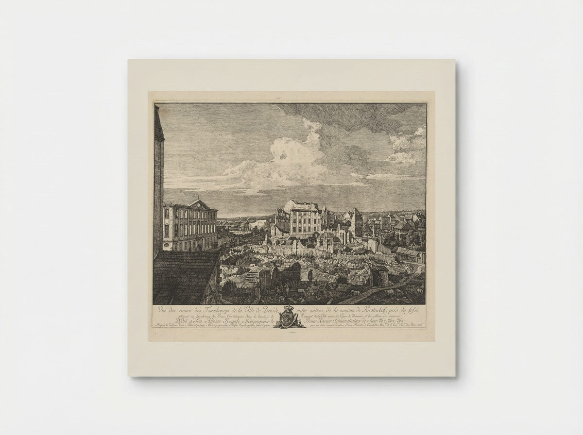 Vue des ruines des Fauxbourgs de la Ville de Dresde - Bernardo Bellotto - Poster