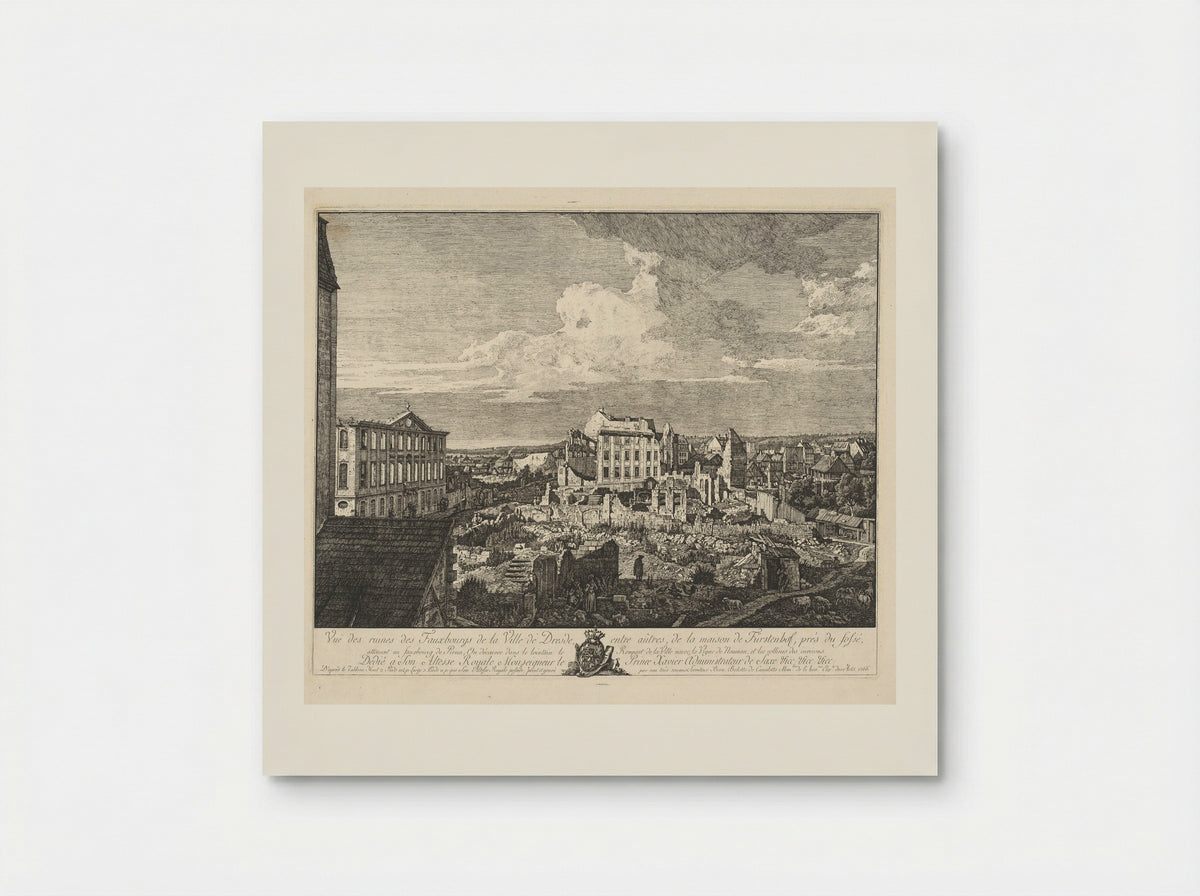 Vue des ruines des Fauxbourgs de la Ville de Dresde - Bernardo Bellotto - Poster