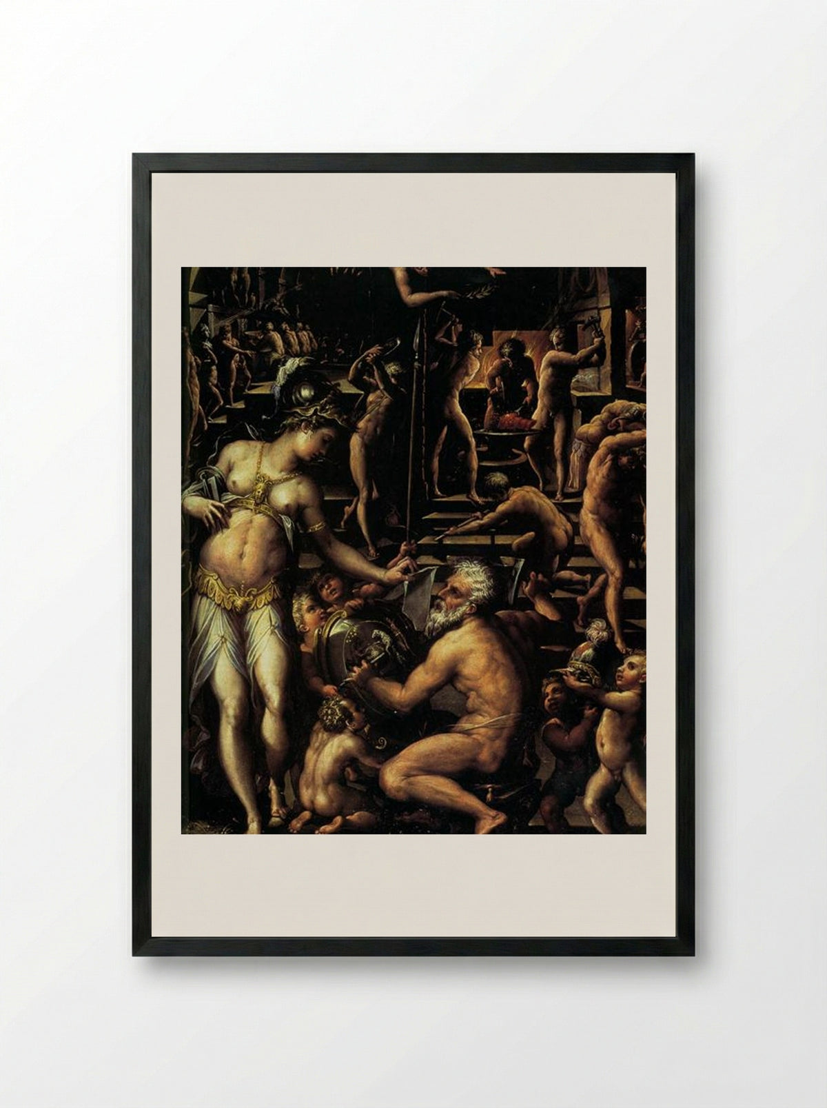 Vulcan's Forge - Giorgio Vasari - Framed Print Black