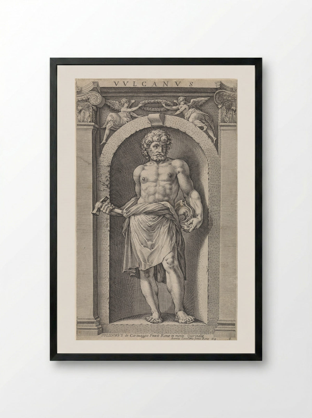 Vulcanus - Raffaello Guidi - Framed Print Black