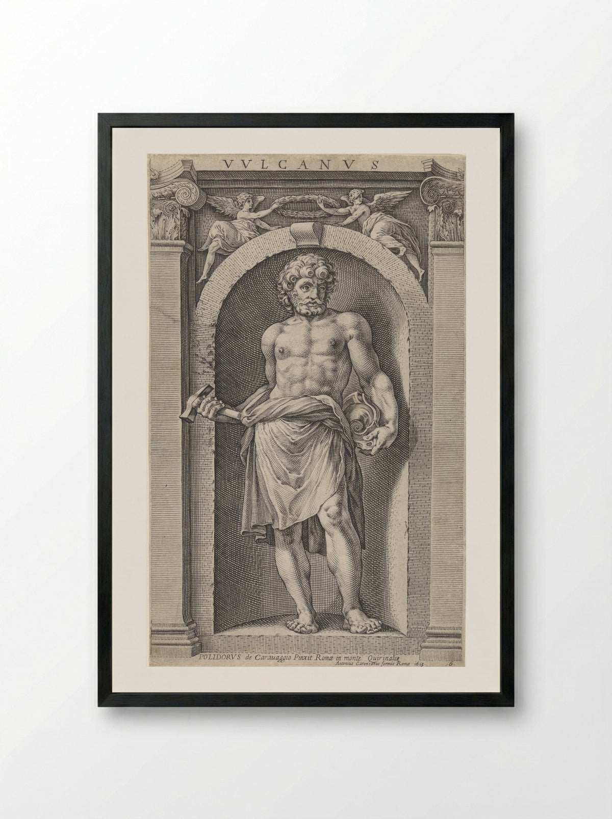 Vulcanus - Raffaello Guidi - Framed Print Black