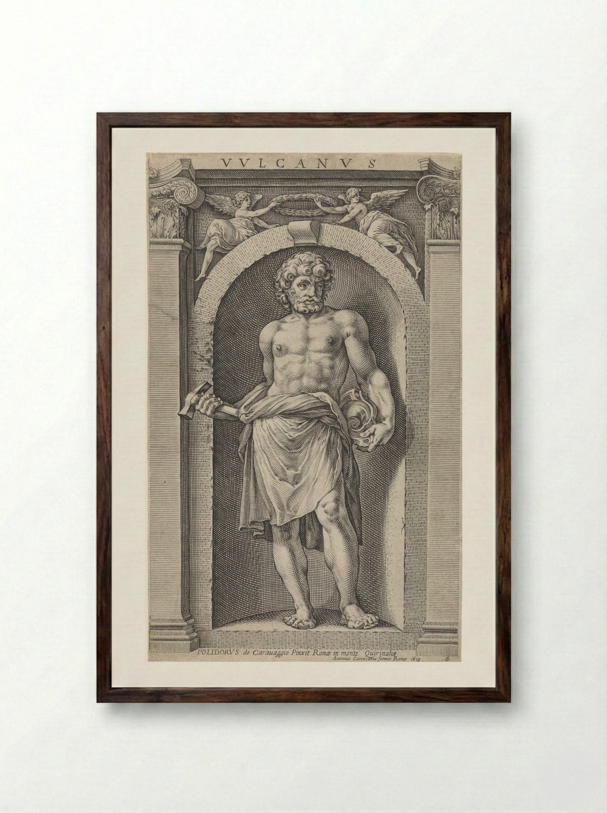 Vulcanus - Raffaello Guidi - Framed Print Dark Wood