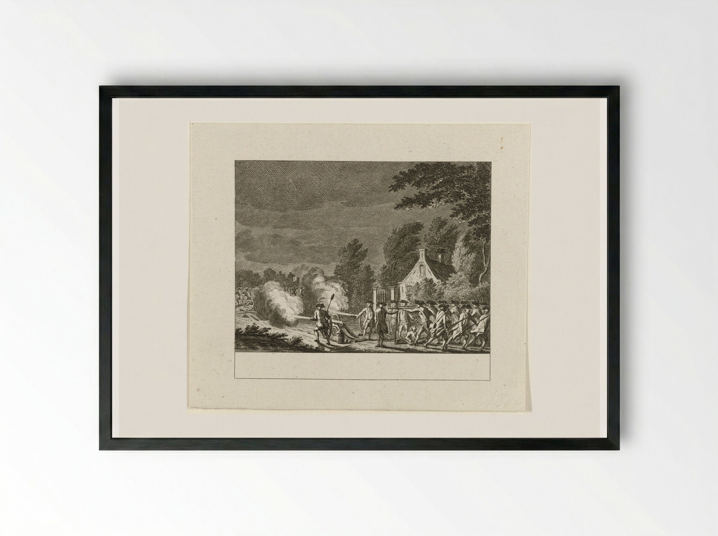 Vuurgevecht bij Vreeswijk, 1787 - Cornelis Brouwer - Framed Print Black
