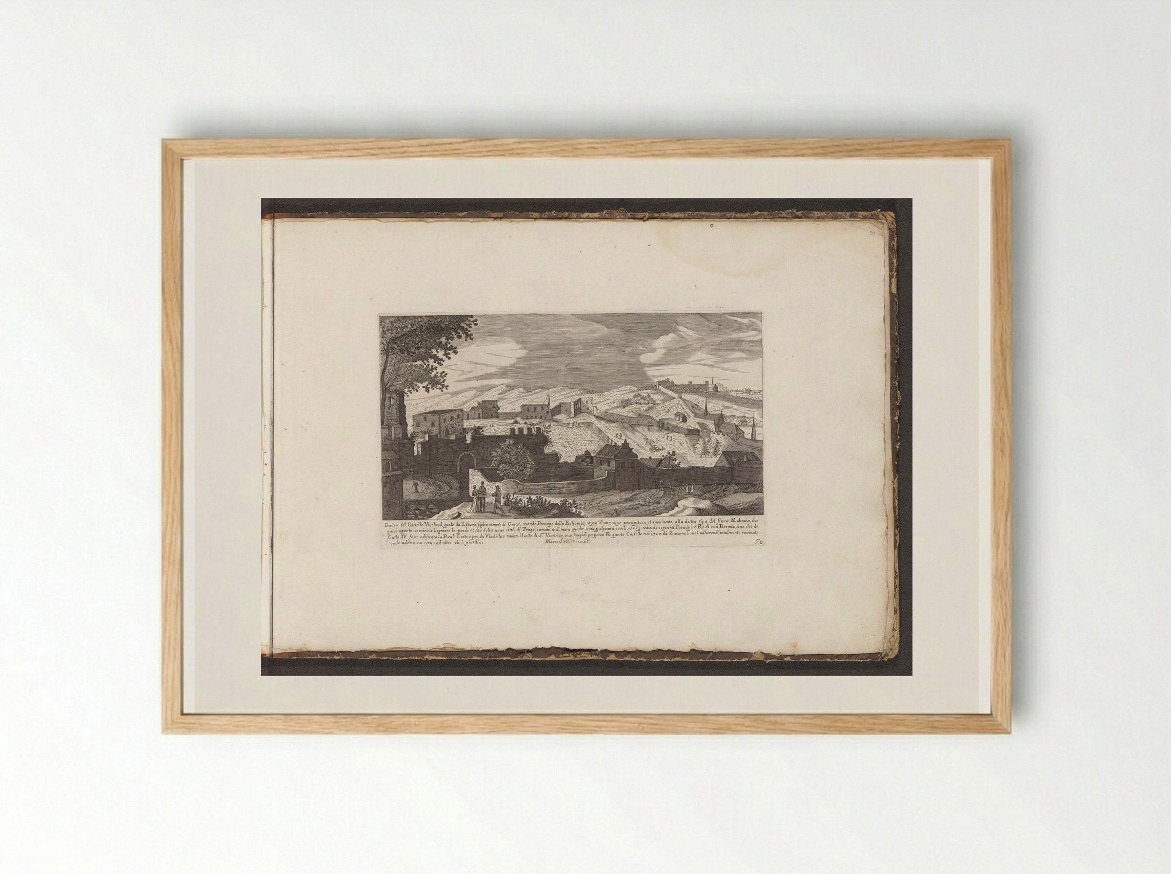 Vyšehrad in Prague - Giovanni Giacomo de' Rossi - Framed Print Wood
