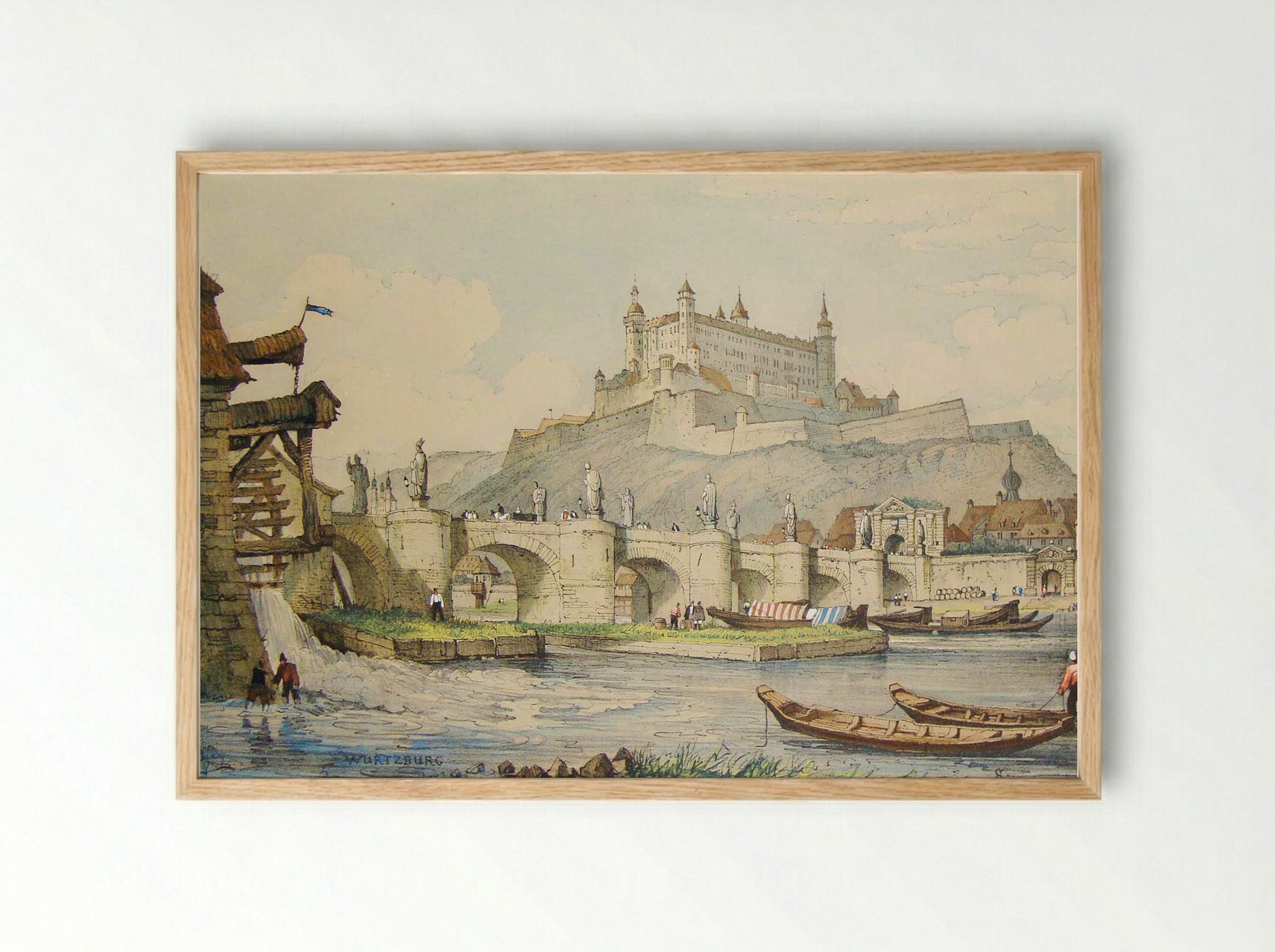 Würzburg - Samuel Prout - Framed Print Wood