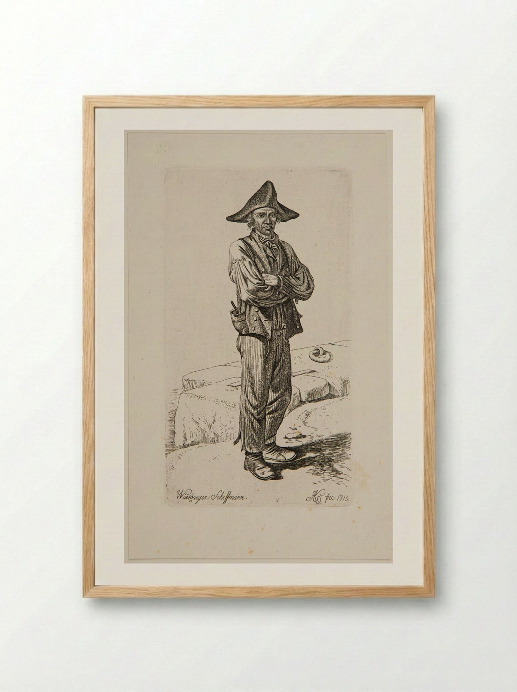 Würzburger Schiffmann - Johann Adam Klein - Framed Print Wood