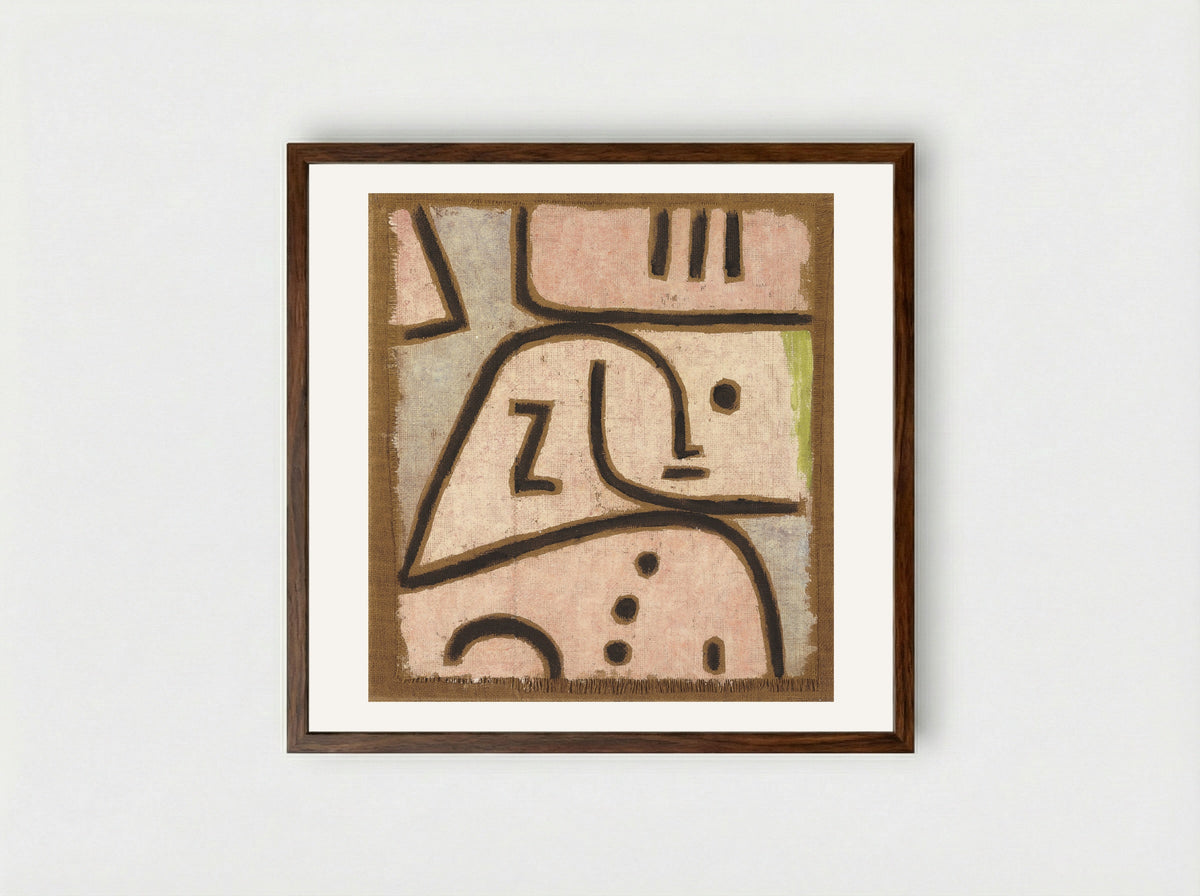 WI (In Memoriam) - Paul Klee - Framed Print Dark Wood