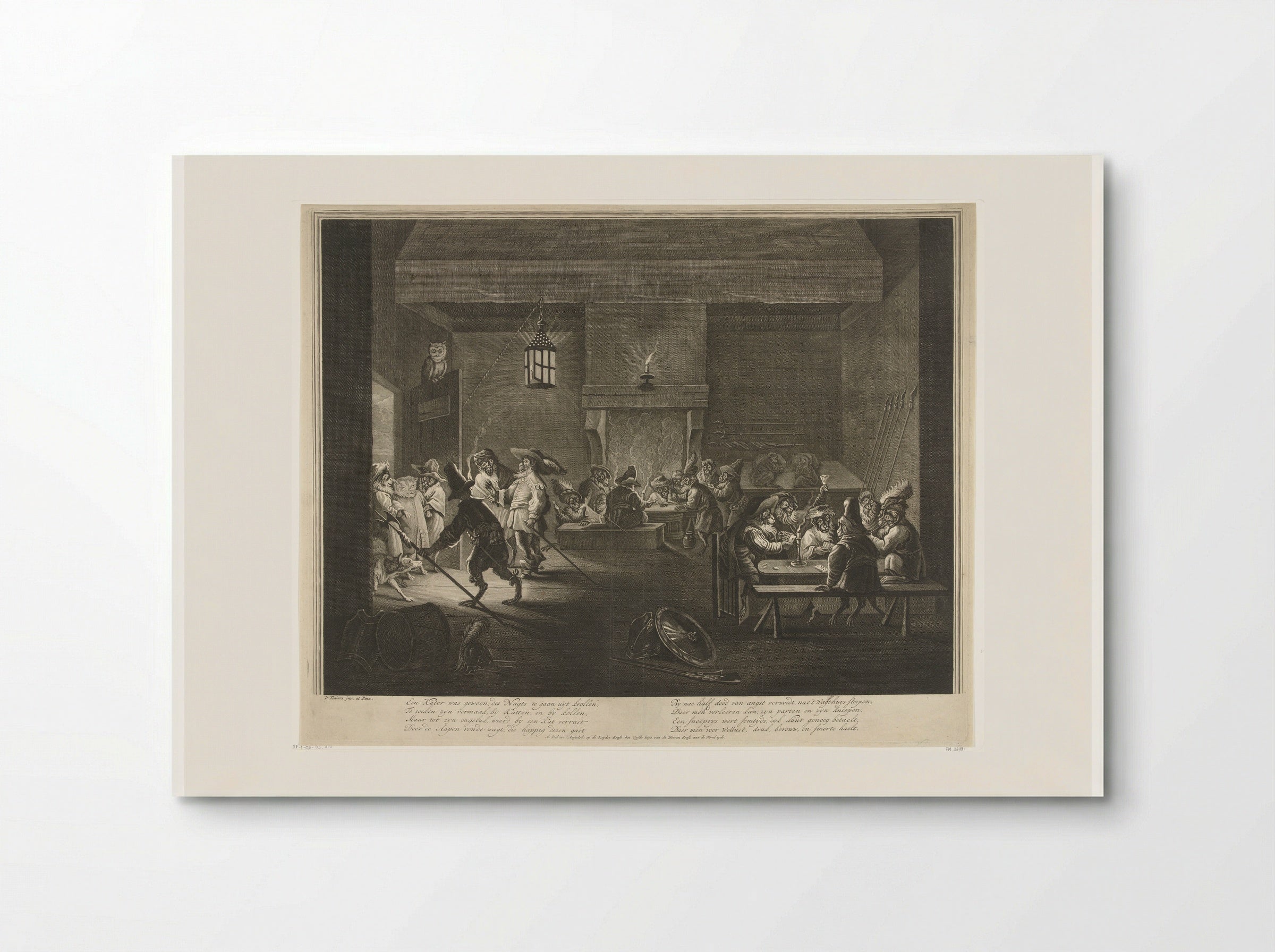 Wachtlokaal met apen - Matthijs Pool - Poster
