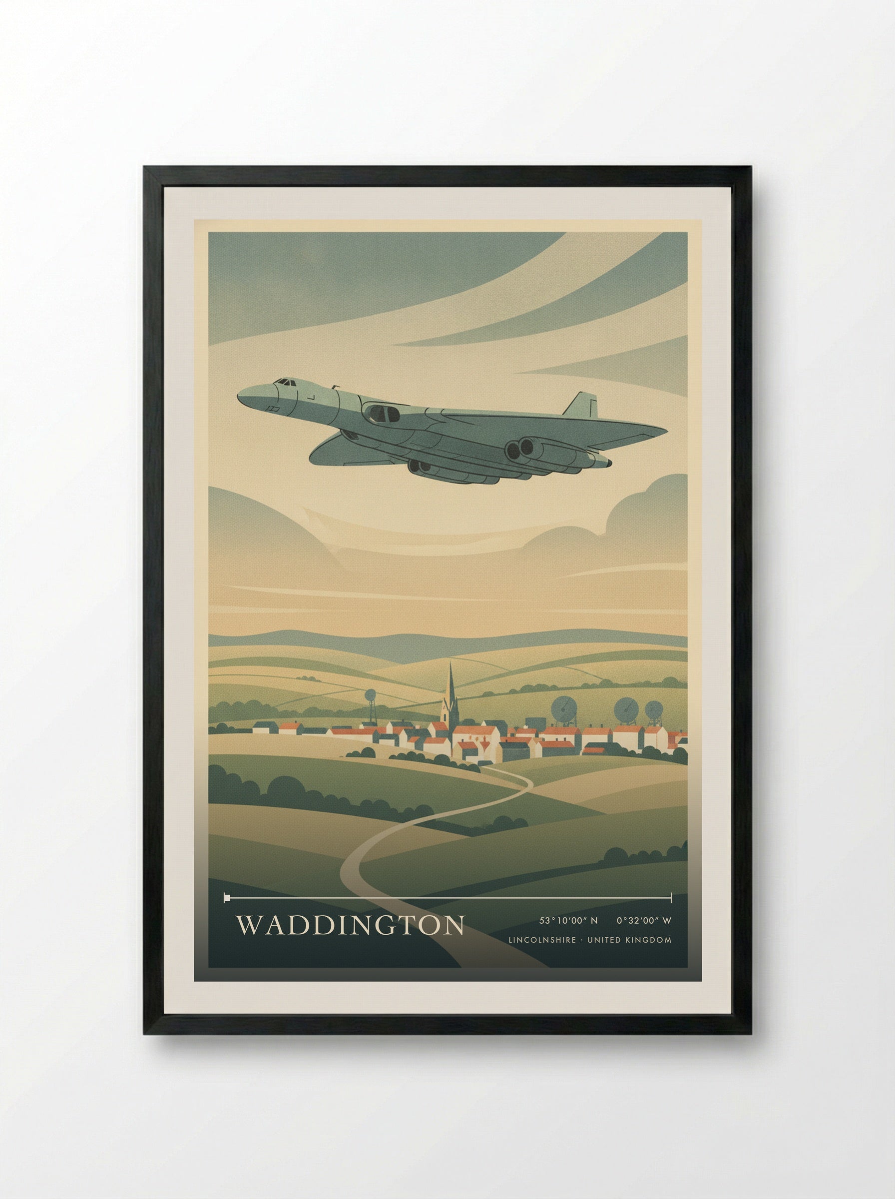 Waddington Lincolnshire United Kingdom Travel Poster - Framed Print Black