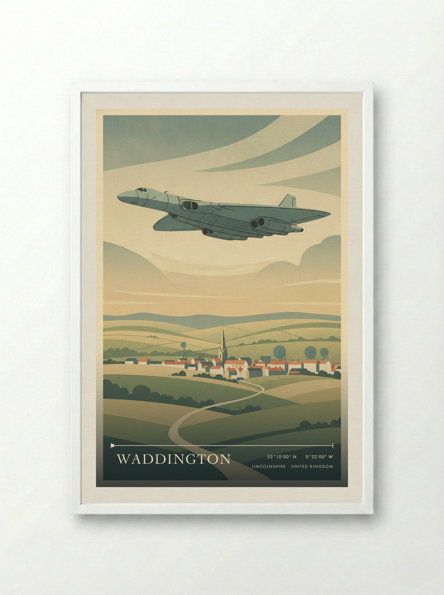 Waddington Lincolnshire United Kingdom Travel Poster - Framed Print White