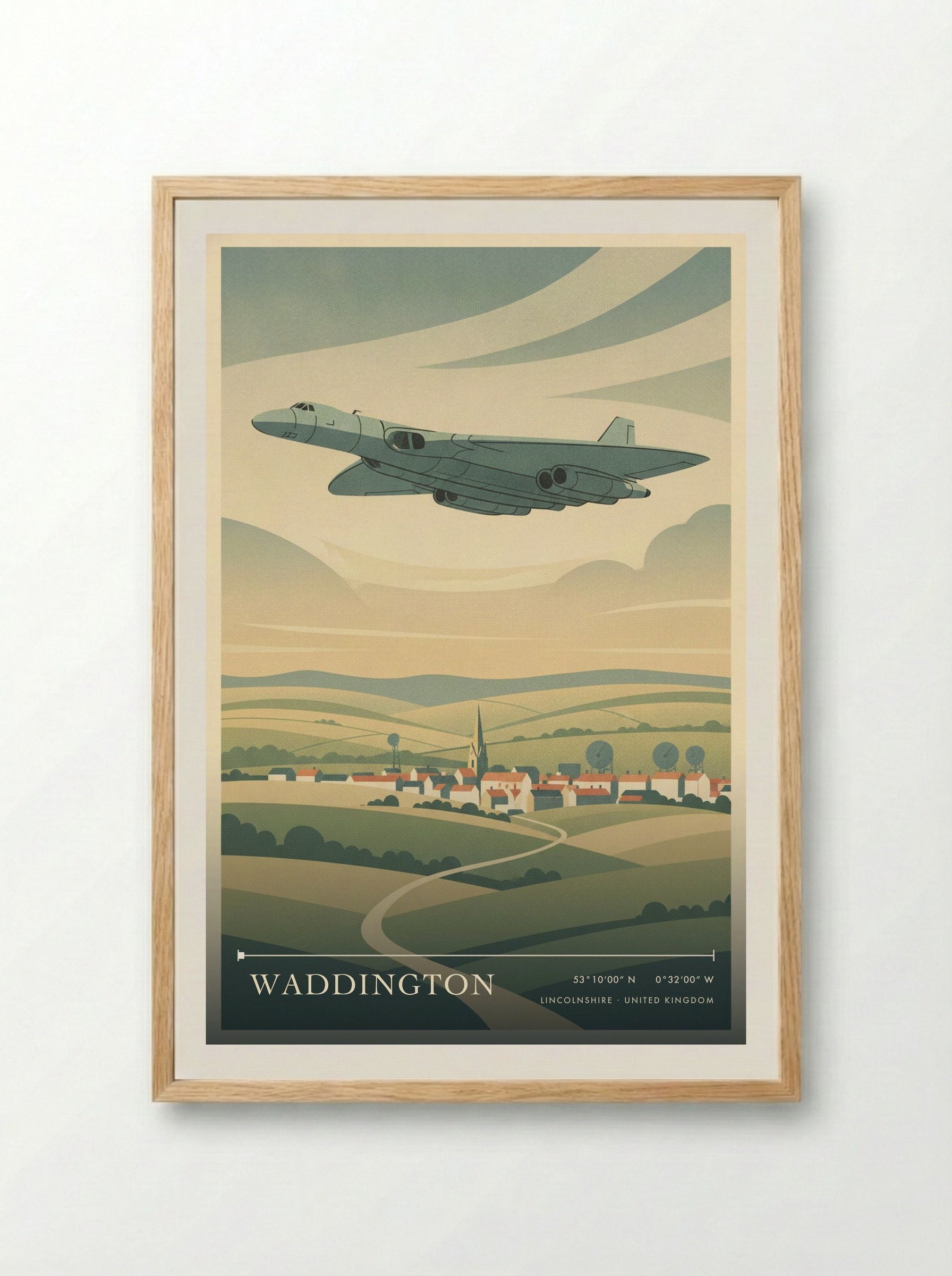 Waddington Lincolnshire United Kingdom Travel Poster - Framed Print Wood