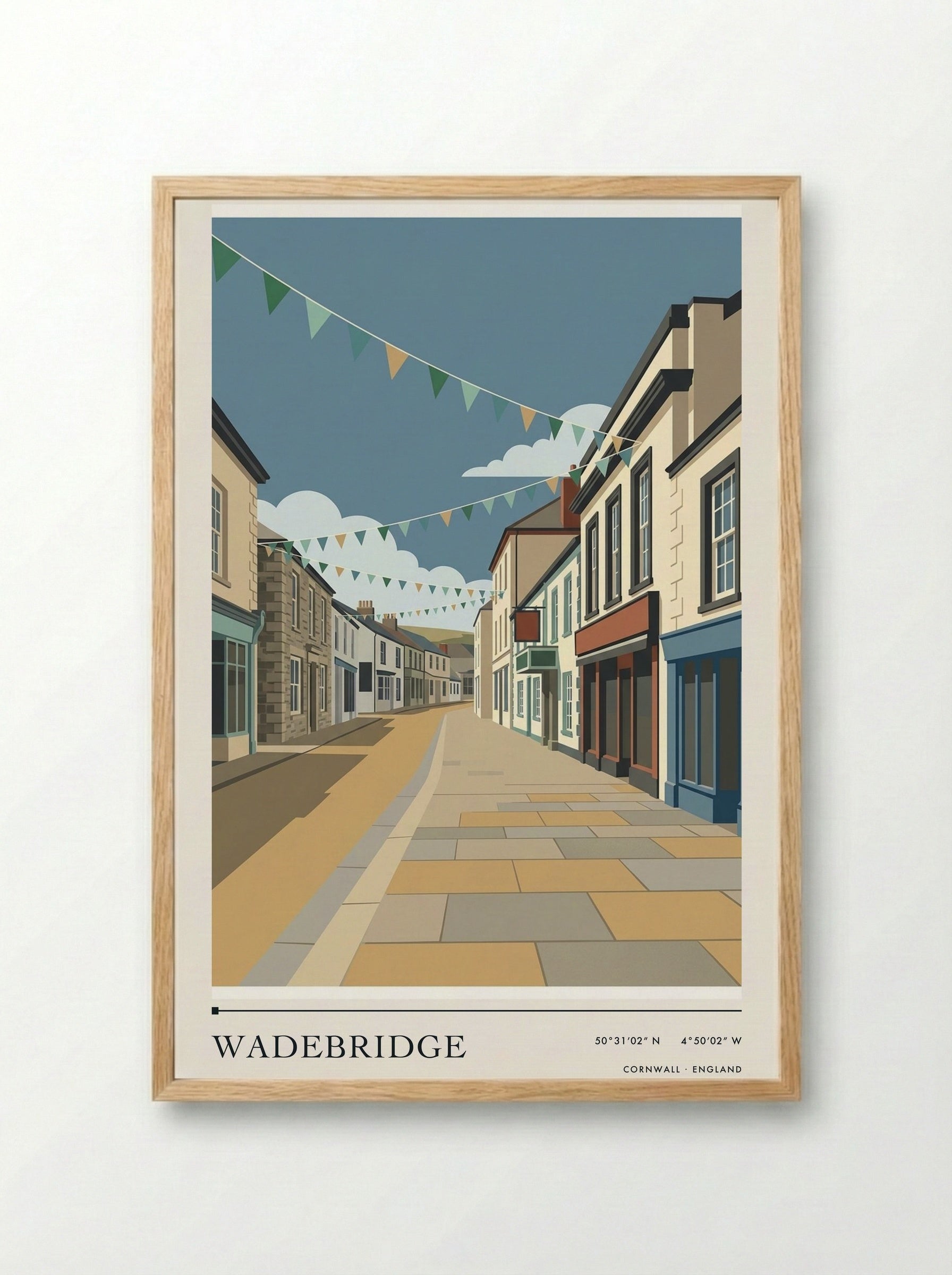 Wadebridge Cornwall England Travel Poster - Framed Print Wood