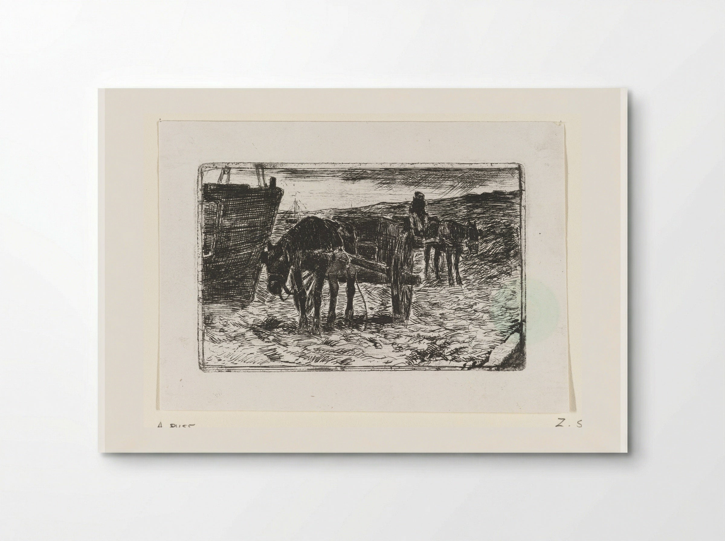 Wagens op het strand - Anton Mauve - Poster