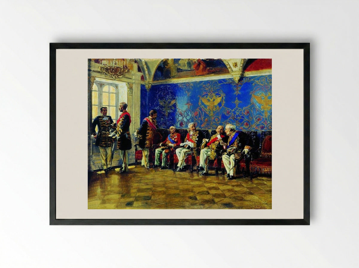 Waiting for an Audience - Vladimir Makovsky - Framed Print Black