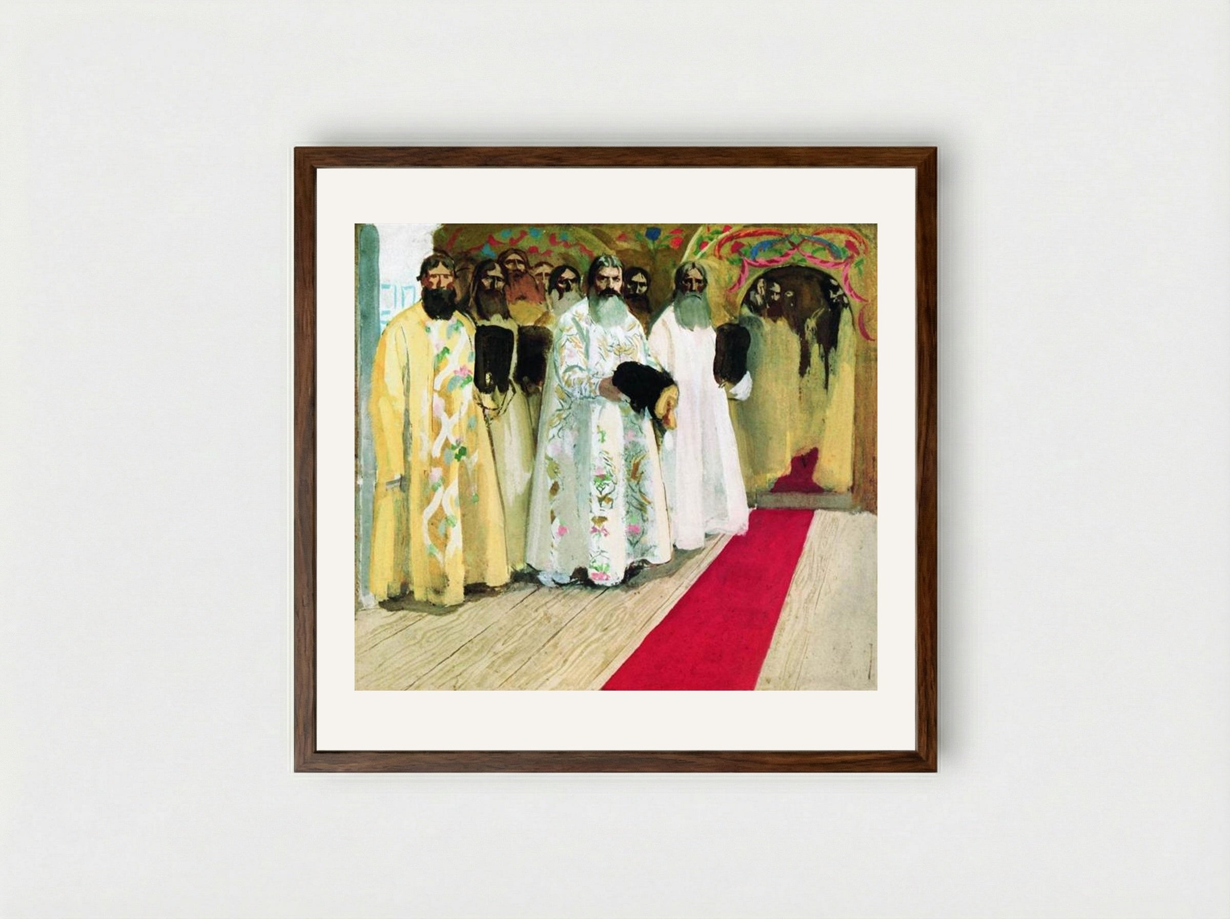 Waiting for the Tzar - Andrei Ryabushkin - Framed Print Dark Wood