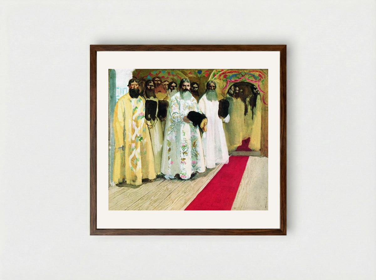 Waiting for the Tzar - Andrei Ryabushkin - Framed Print Dark Wood
