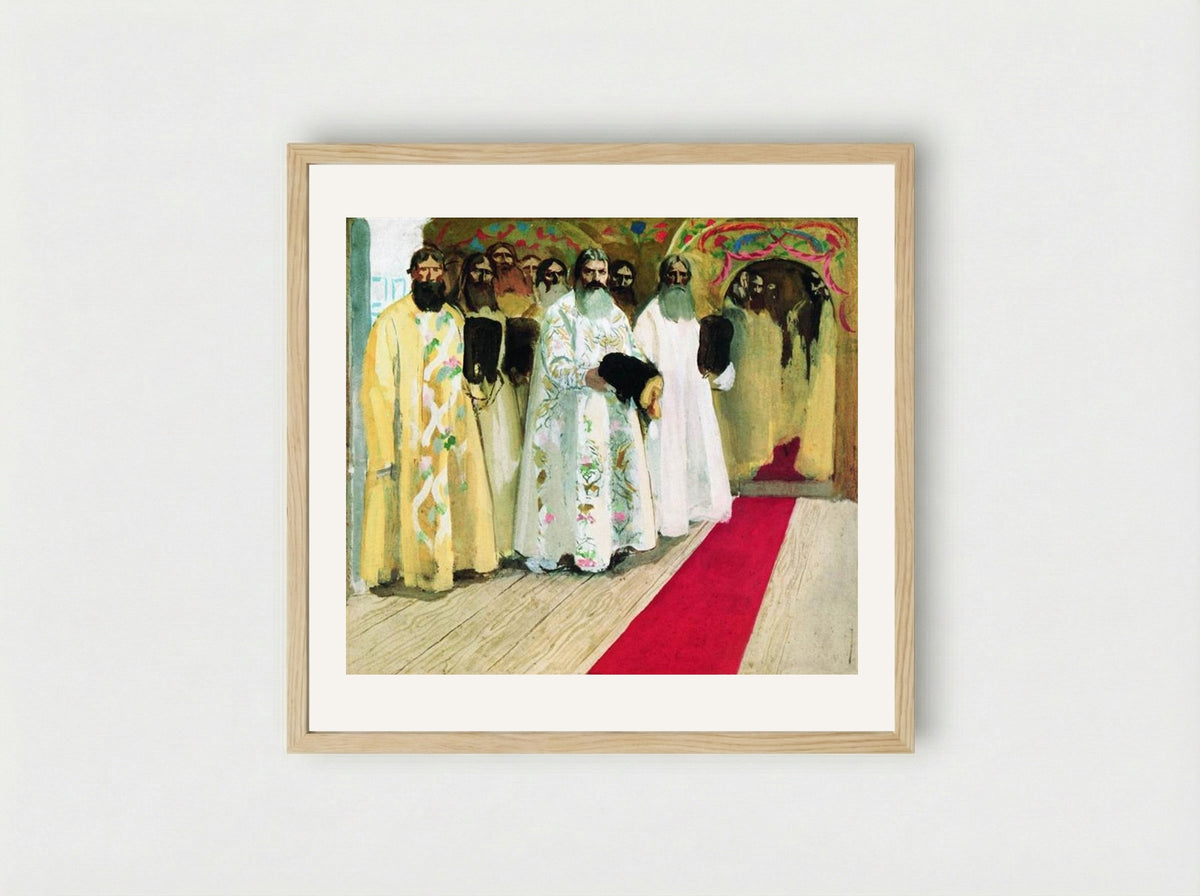 Waiting for the Tzar - Andrei Ryabushkin - Framed Print Wood