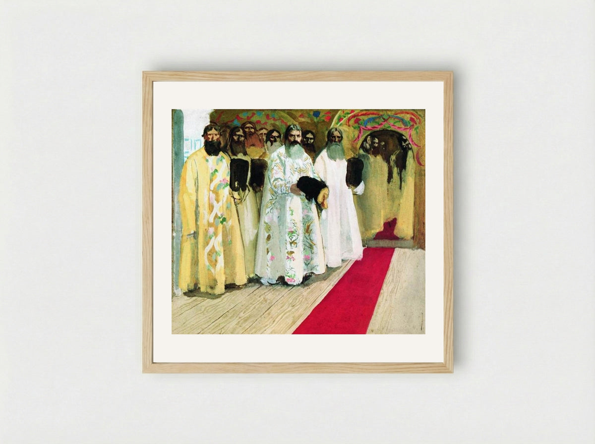 Waiting for the Tzar - Andrei Ryabushkin - Framed Print Wood