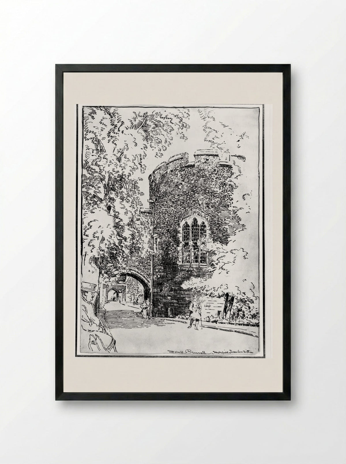 Wakefield Tower from Within - Joseph Pennell - Framed Print Black