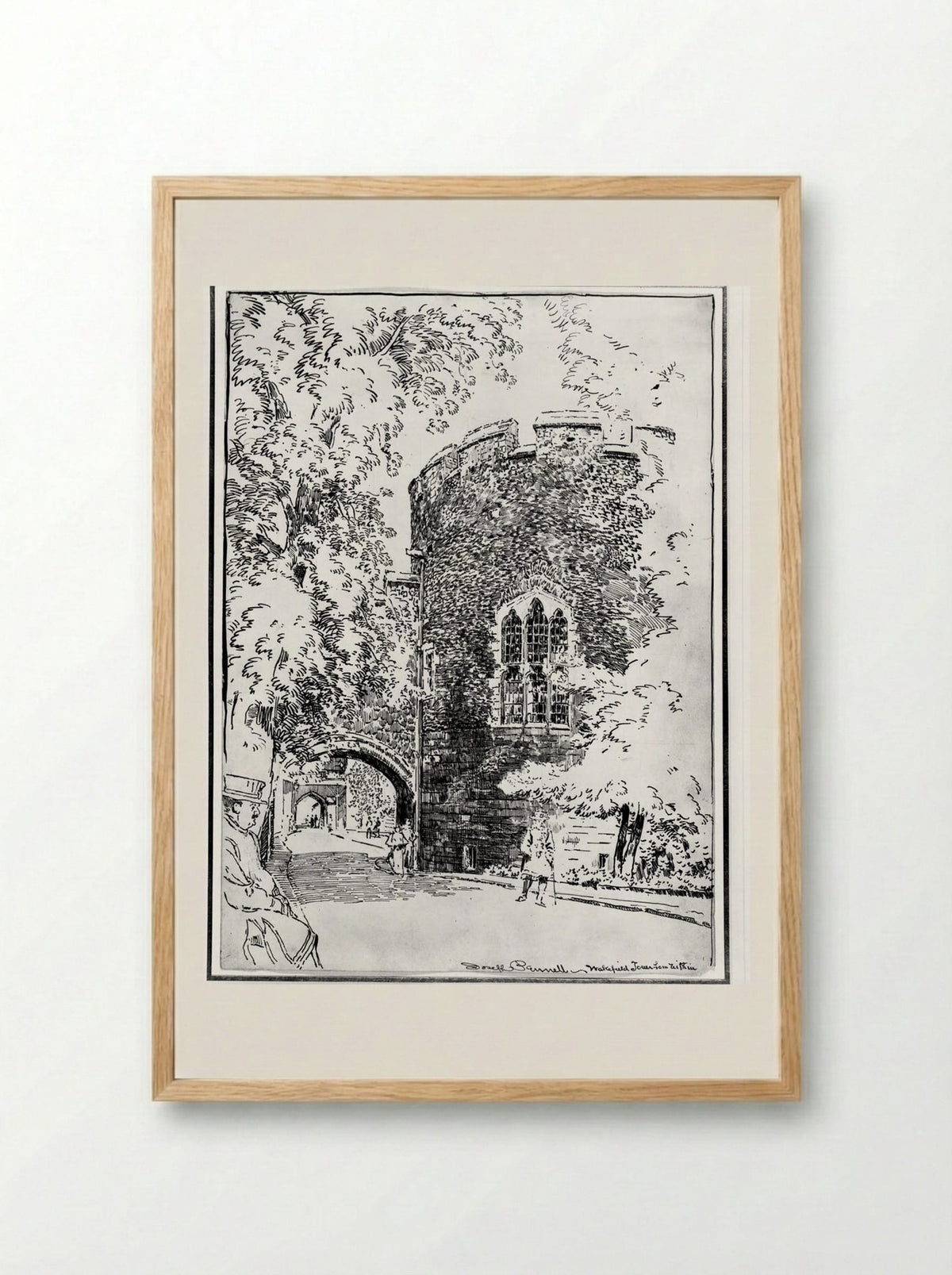 Wakefield Tower from Within - Joseph Pennell - Framed Print Wood