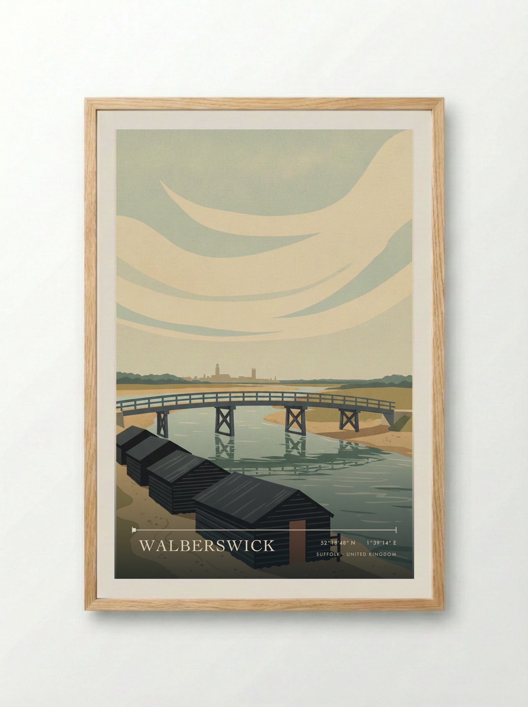 Walberswick Suffolk United Kingdom Travel Poster - Framed Print Wood