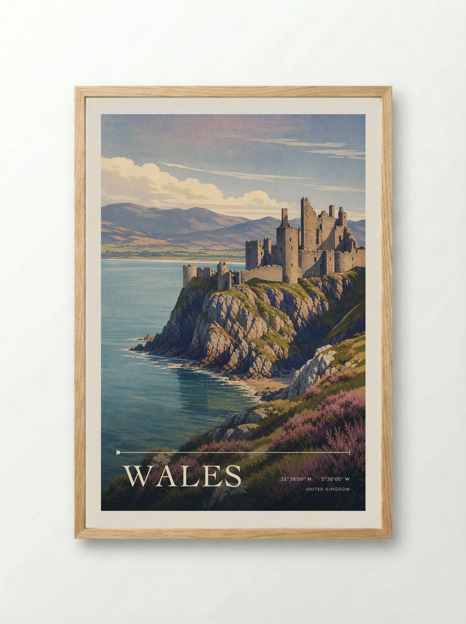 Wales United Kingdom Travel Poster - Framed Print Wood