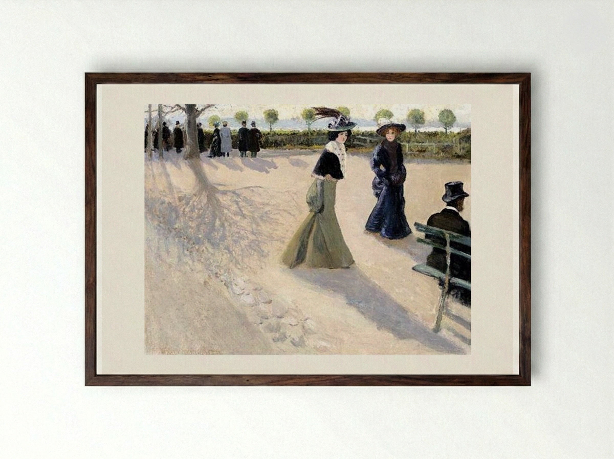 Walk in the Park - Ivan Vladimirov - Framed Print Dark Wood