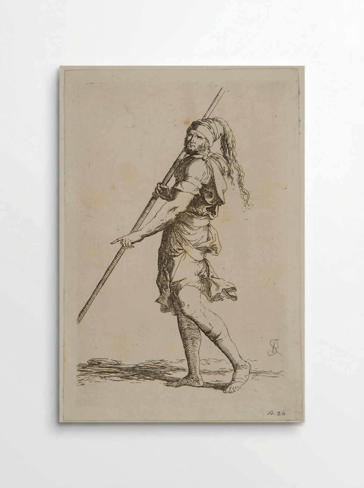 Walking Soldier Leaning on a Stick - Salvator Rosa - Poster