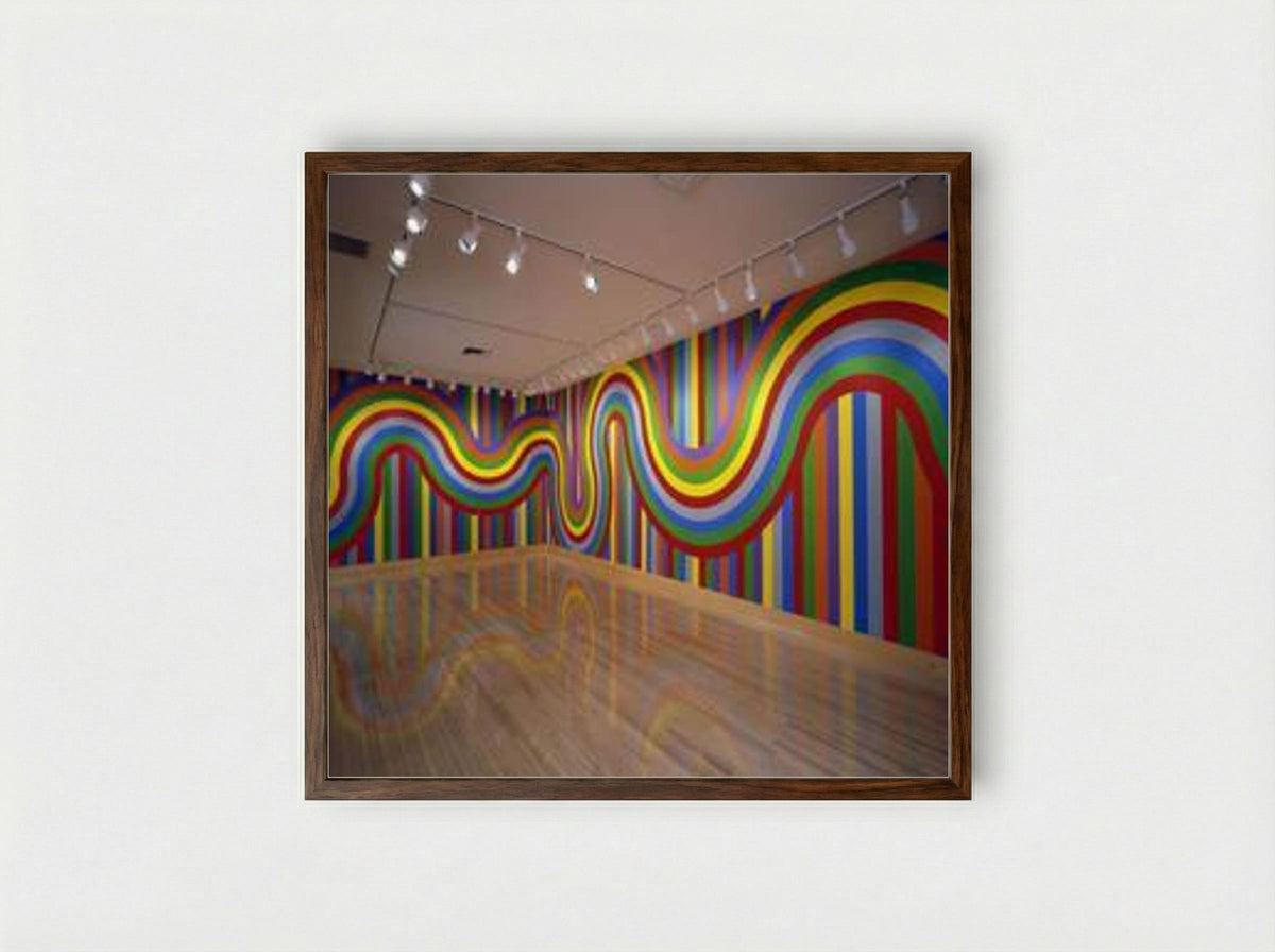Wall Drawing #1136 - Sol LeWitt - Framed Print Dark Wood