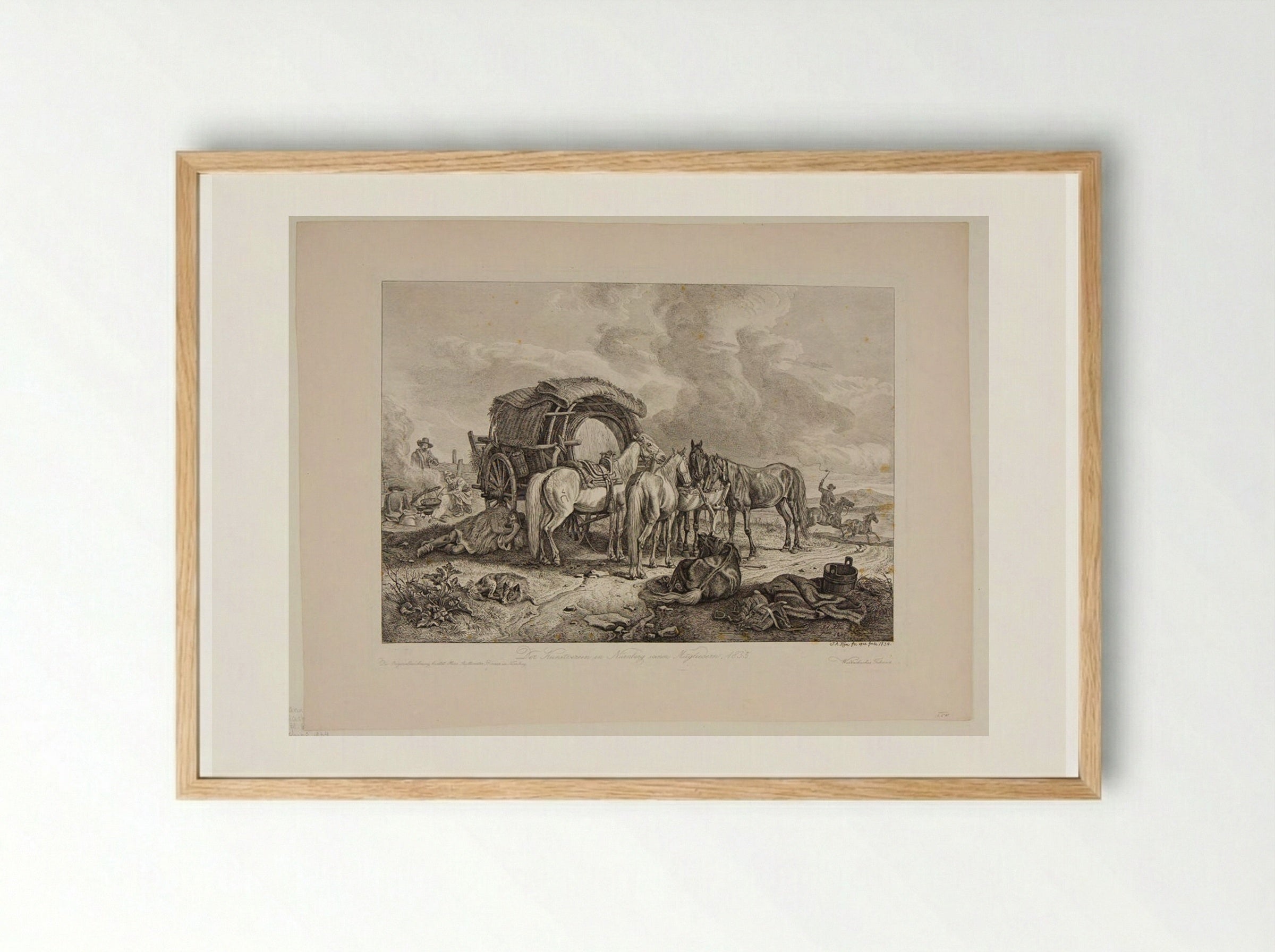 Wallachian Wagon - Johann Adam Klein - Framed Print Wood