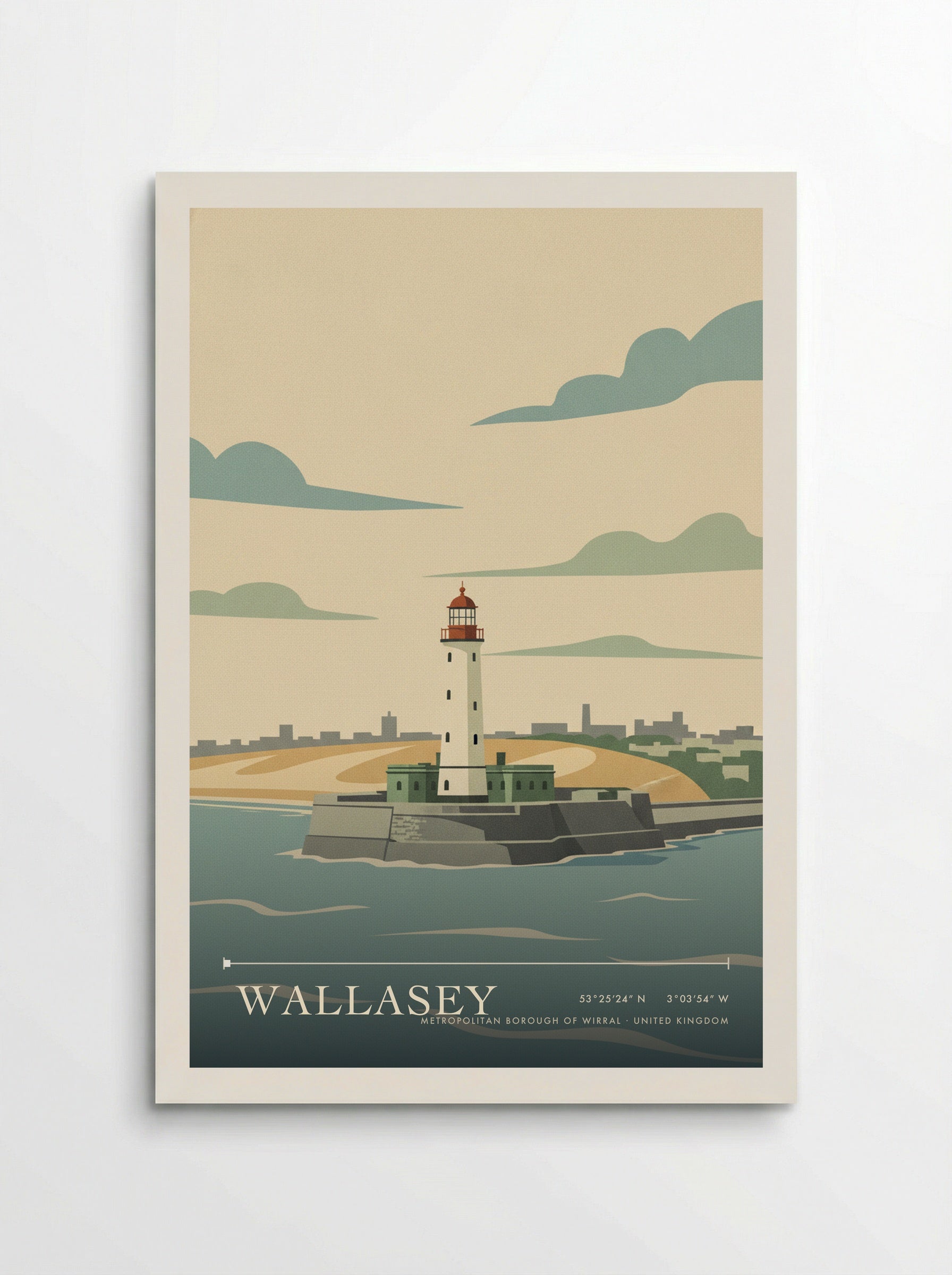 Wallasey Metropolitan Borough of Wirral United Kingdom Travel Poster - Poster