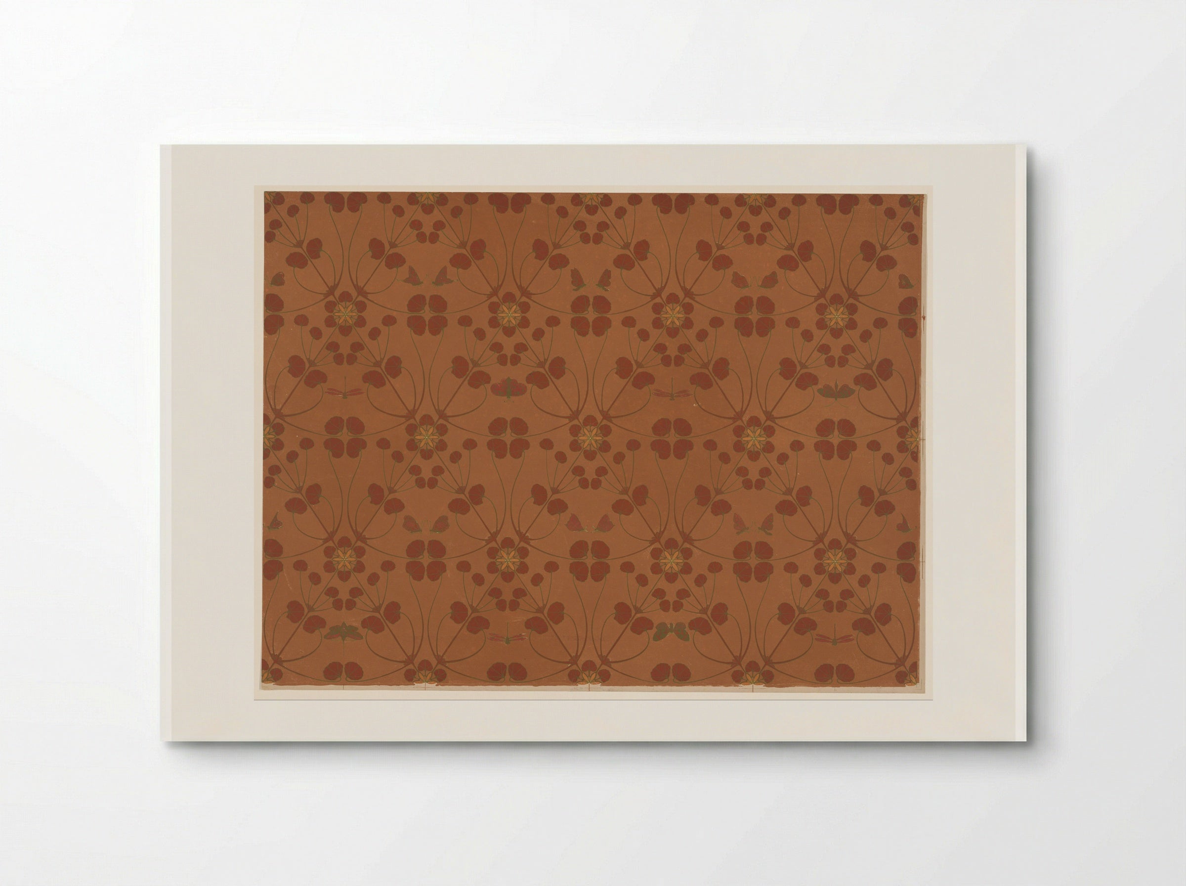 Wallpaper with Flowers, Butterflies and Dragonflies - Theo Nieuwenhuis - Poster