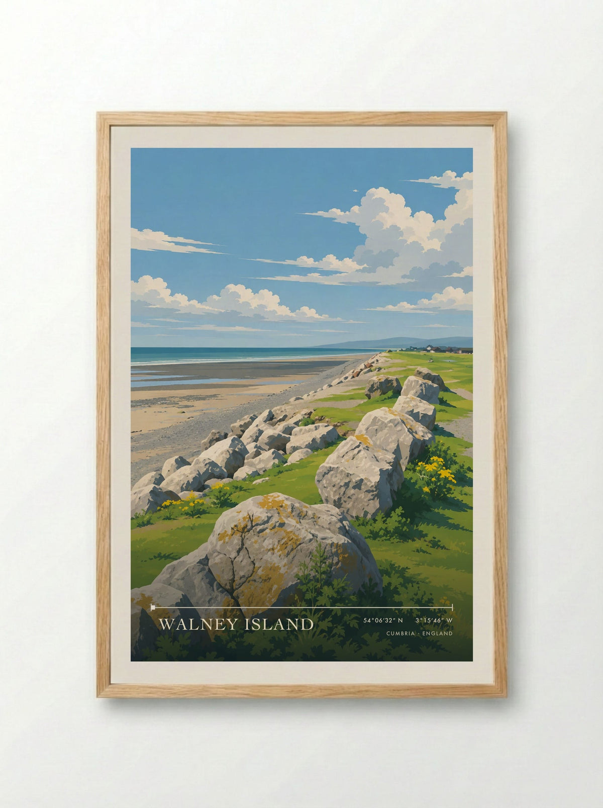 Walney Island, Cumbria | Travel Poster - Framed Print Wood