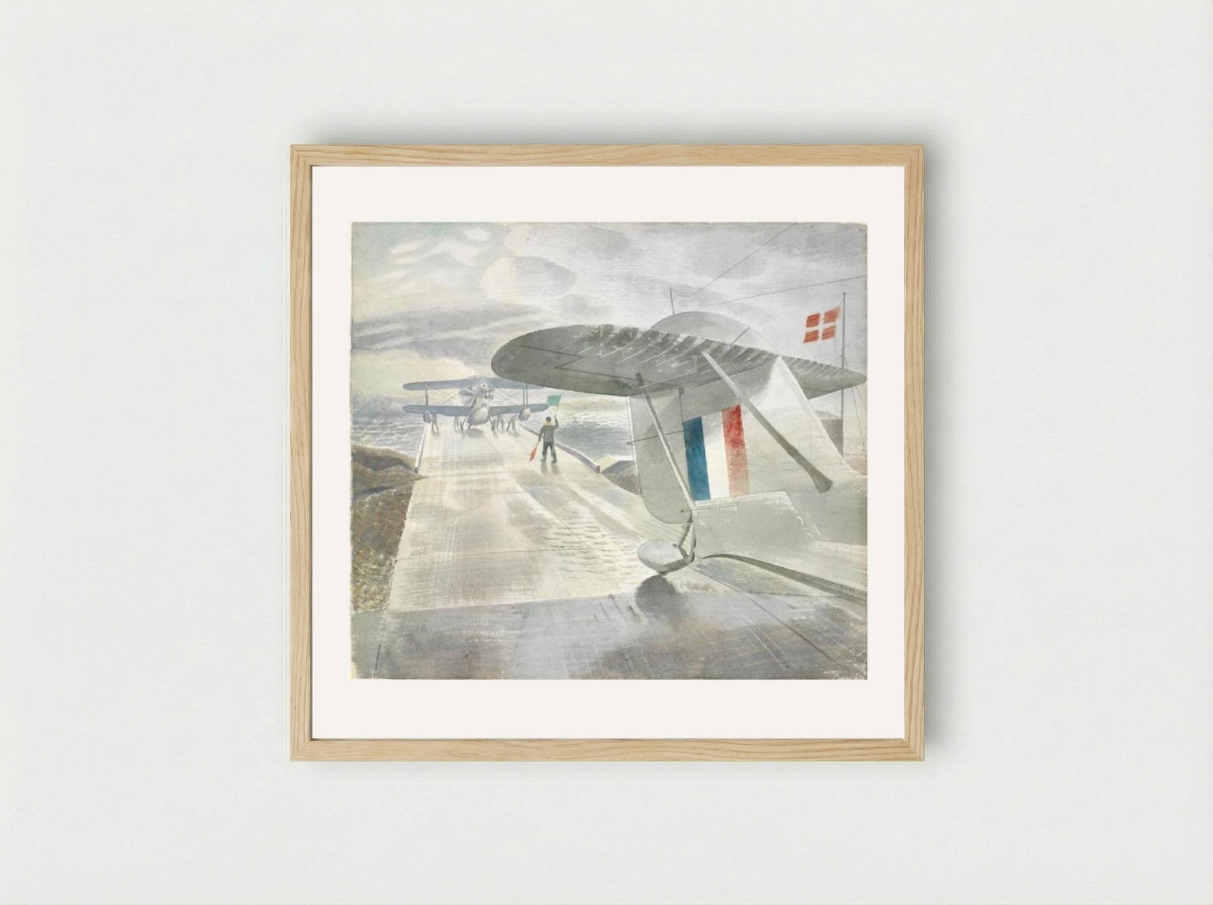 Walrus Aircraft on the Slipway - Eric Ravilious - Framed Print Wood