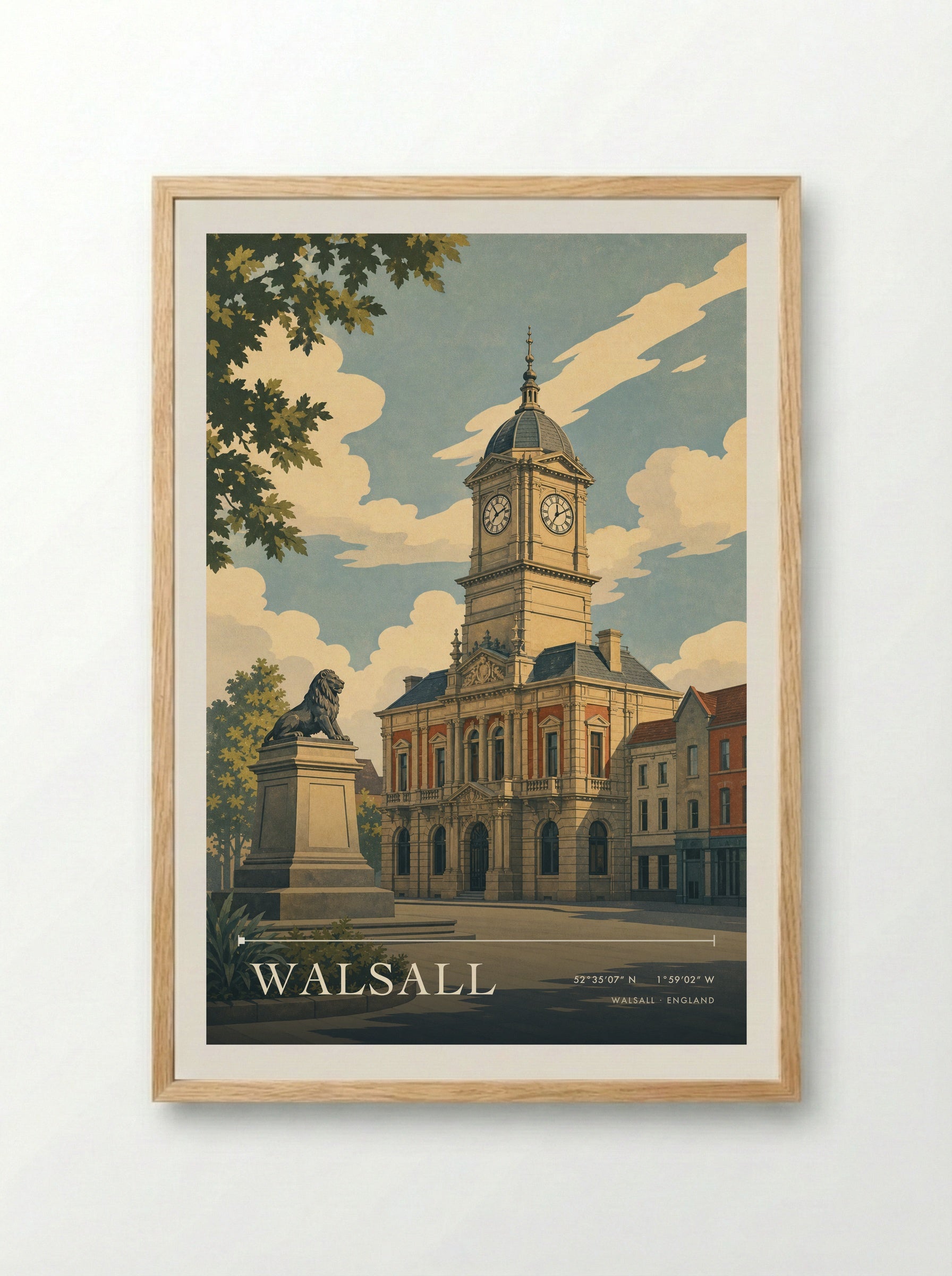 Walsall England Travel Poster - Framed Print Wood