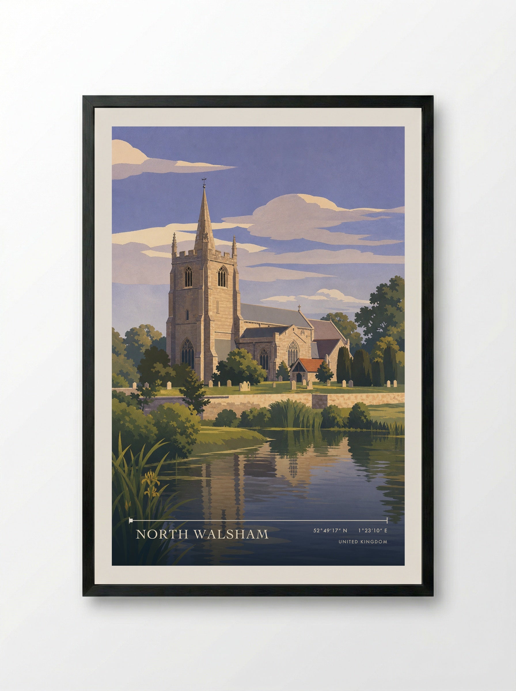 Walsham United Kingdom Travel Poster - Framed Print Black