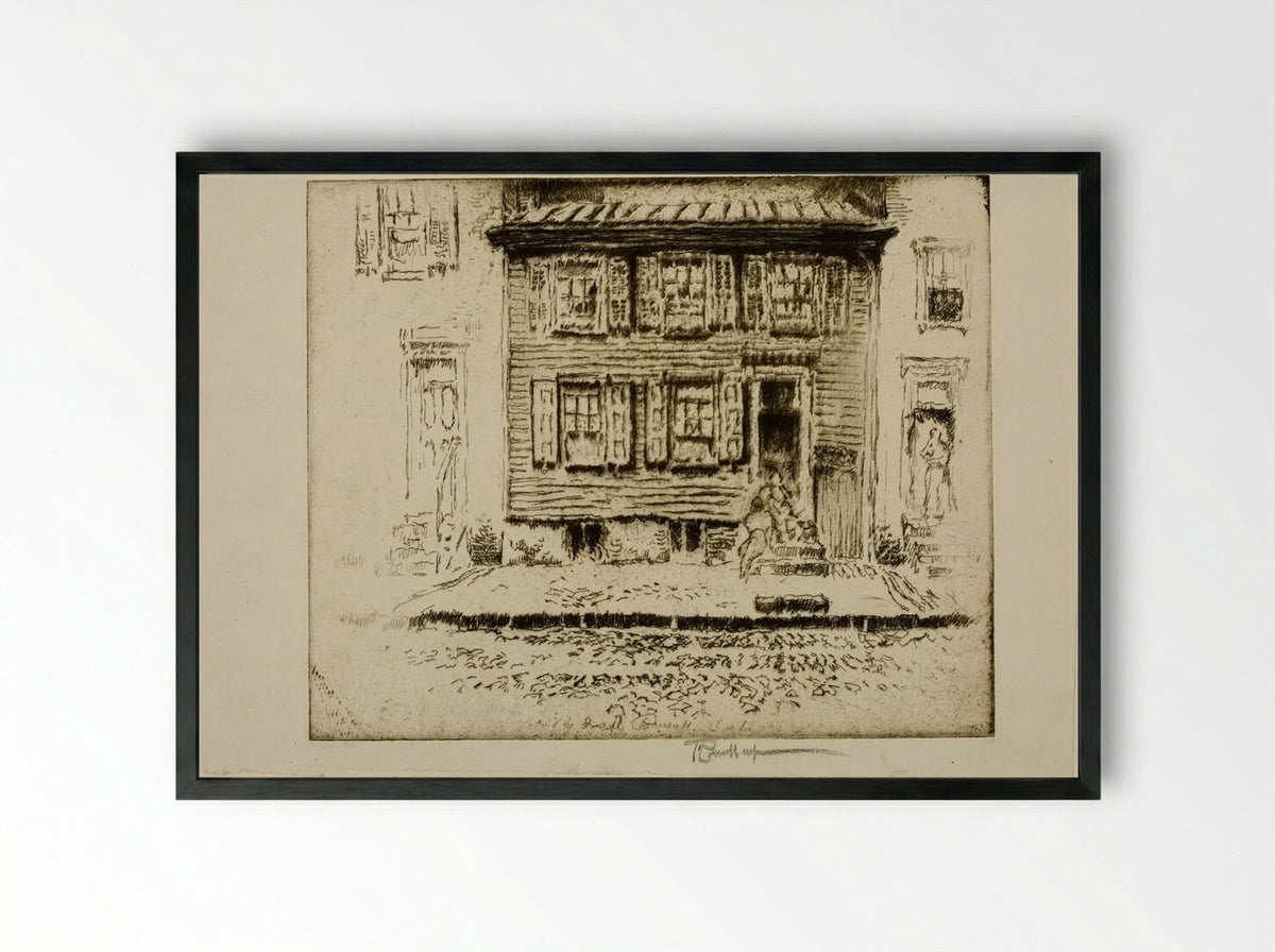 Walt Whitman's House, Camden, New Jersey - Joseph Pennell - Framed Print Black