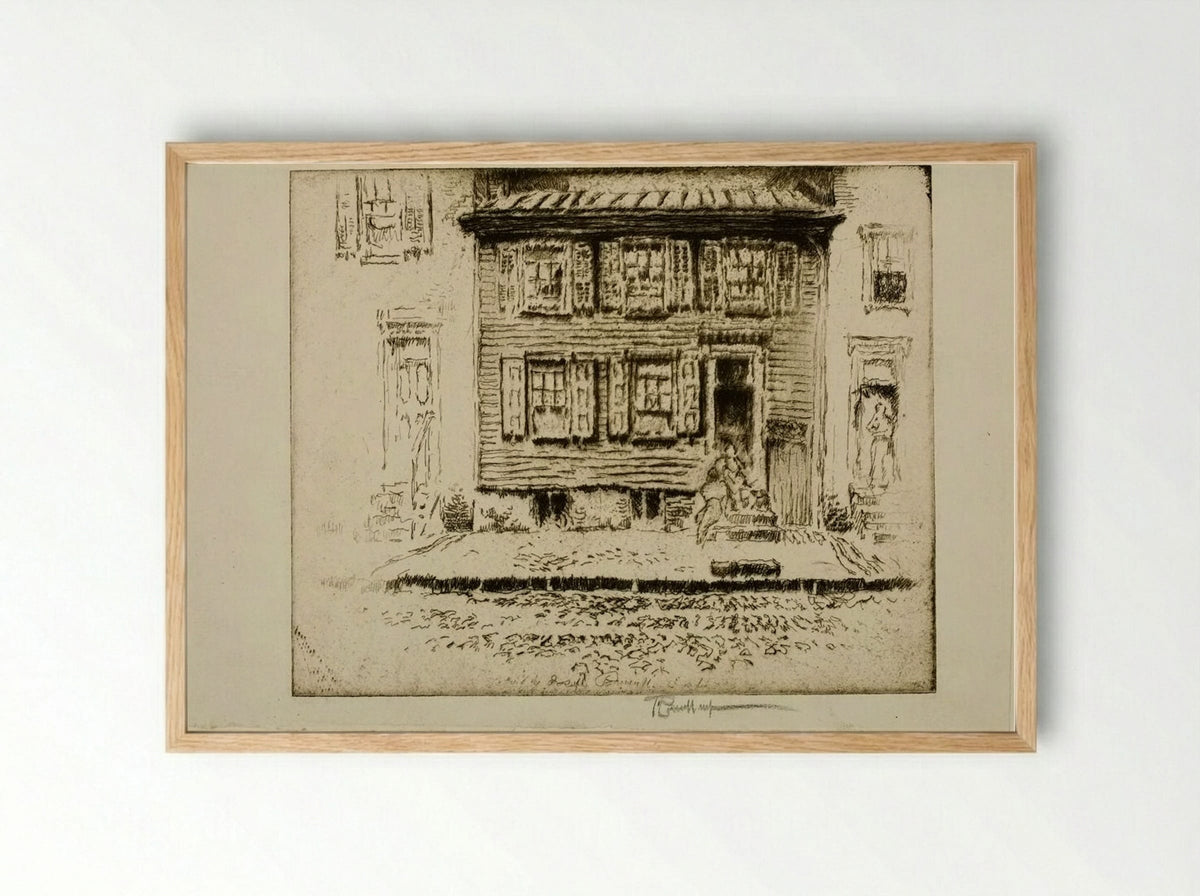 Walt Whitman's House, Camden, New Jersey - Joseph Pennell - Framed Print Wood