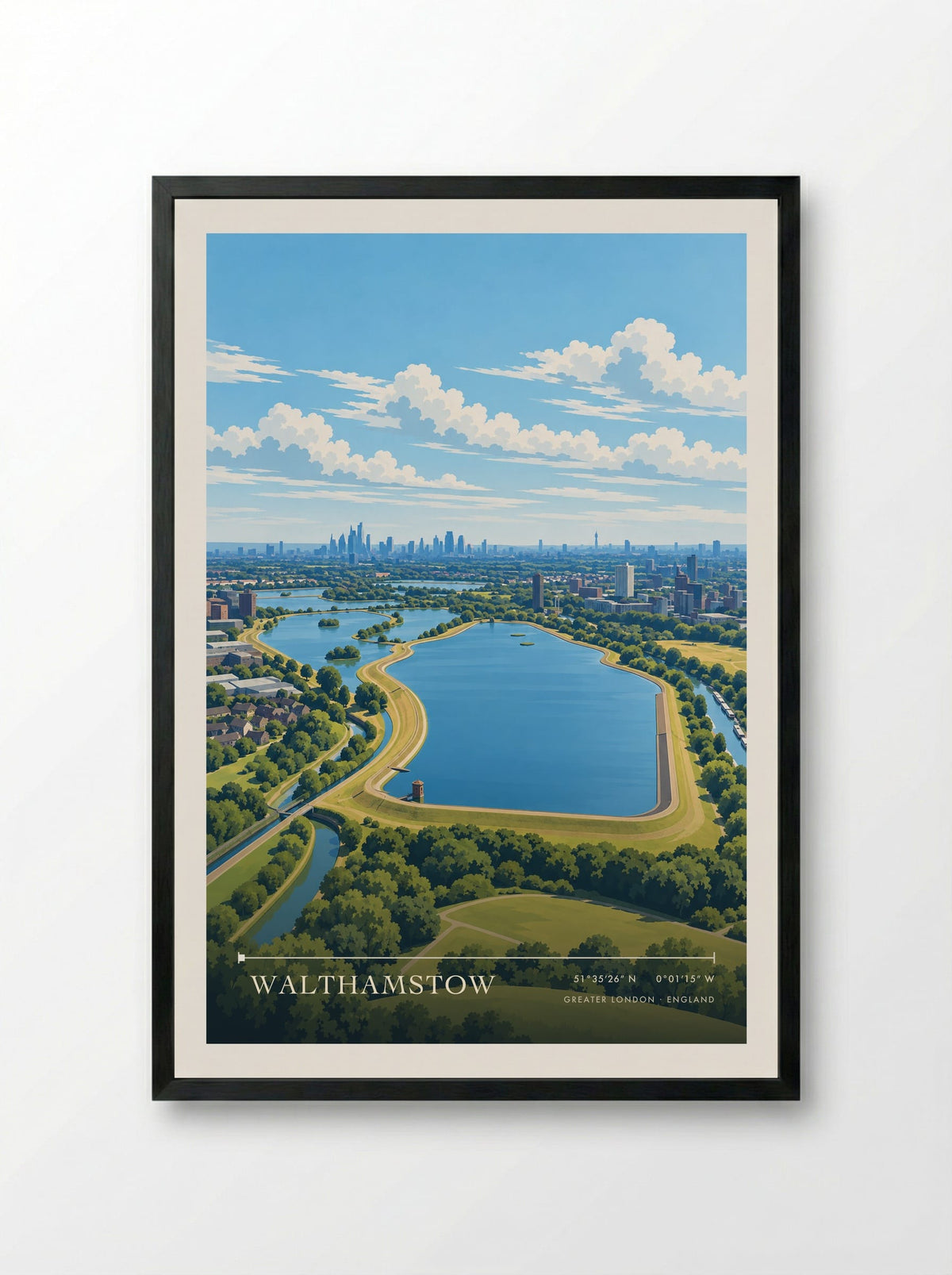 Walthamstow, Greater London | Travel Poster - Framed Print Black
