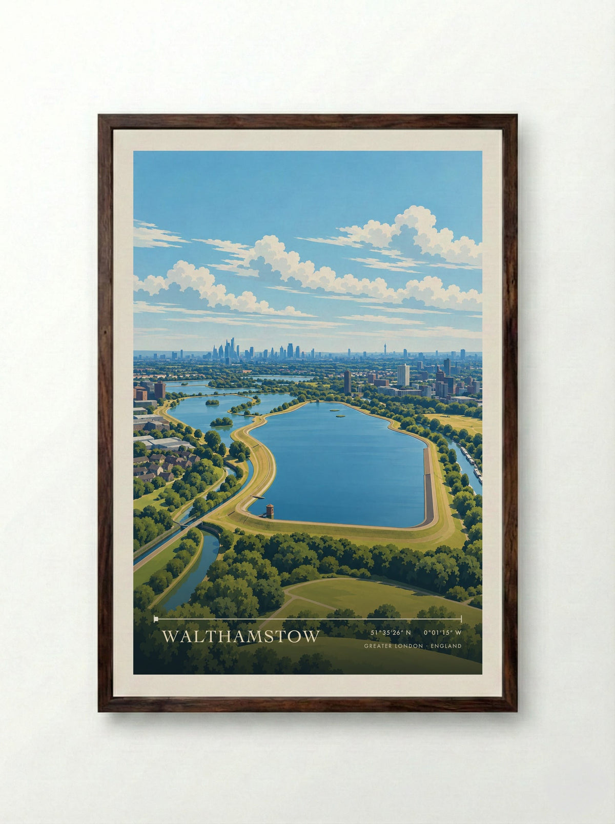 Walthamstow, Greater London | Travel Poster - Framed Print Dark Wood