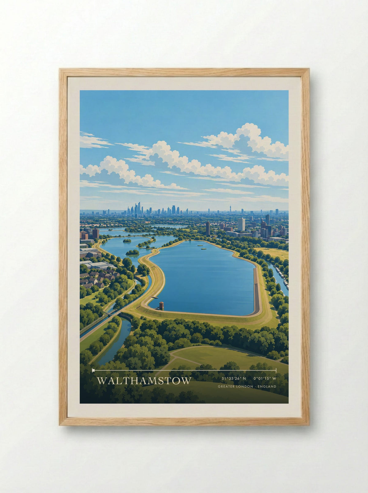 Walthamstow, Greater London | Travel Poster - Framed Print Wood